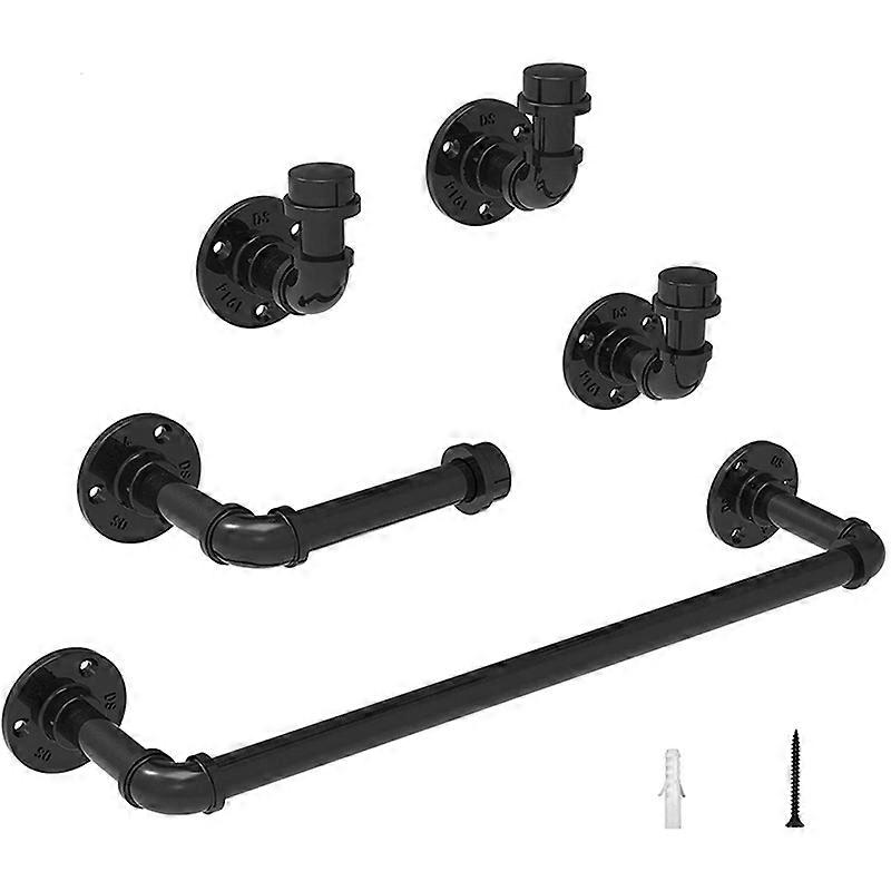 Industrial Pipe Bathroom Towel Holder Set, Bath Accessories Hardware
