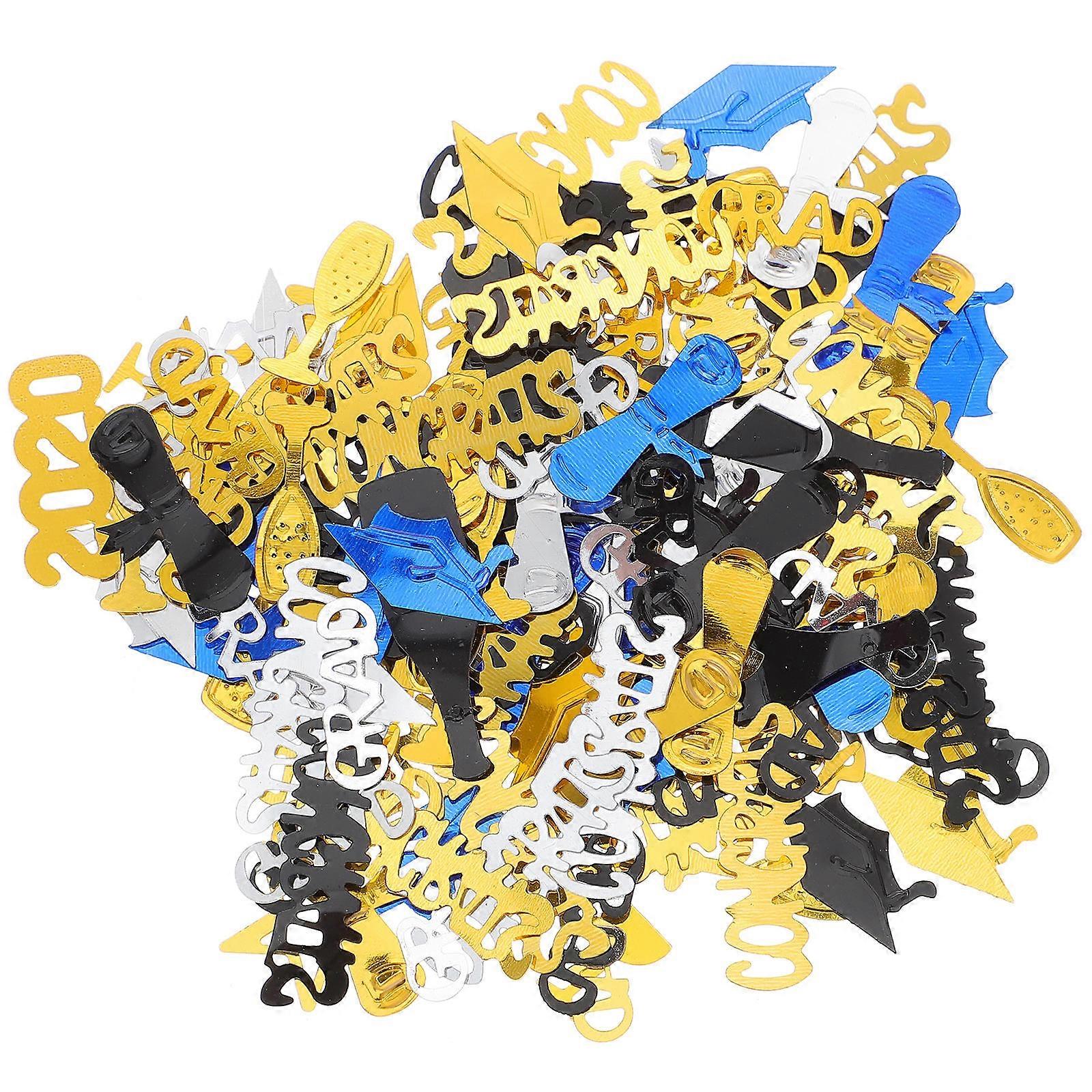 Graduation Table Confetti Gold Color Graduation Props Party Atmosphere Enhancement 3.4X1X0.1cm 2Packs