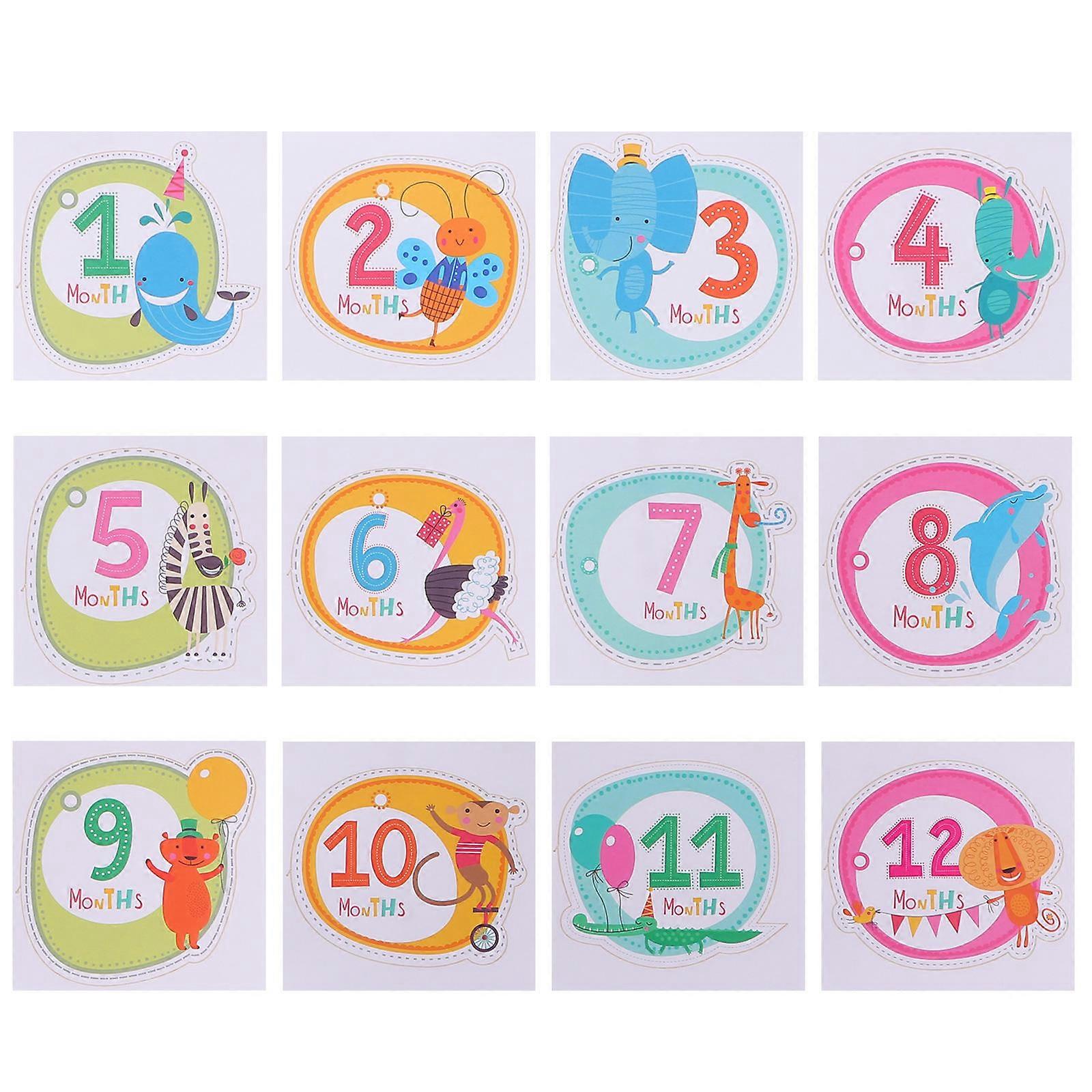 Newborn Monthly Milestone Stickers 2 Sets Ideal For Babies Square Keeping For Baby Photoshoot