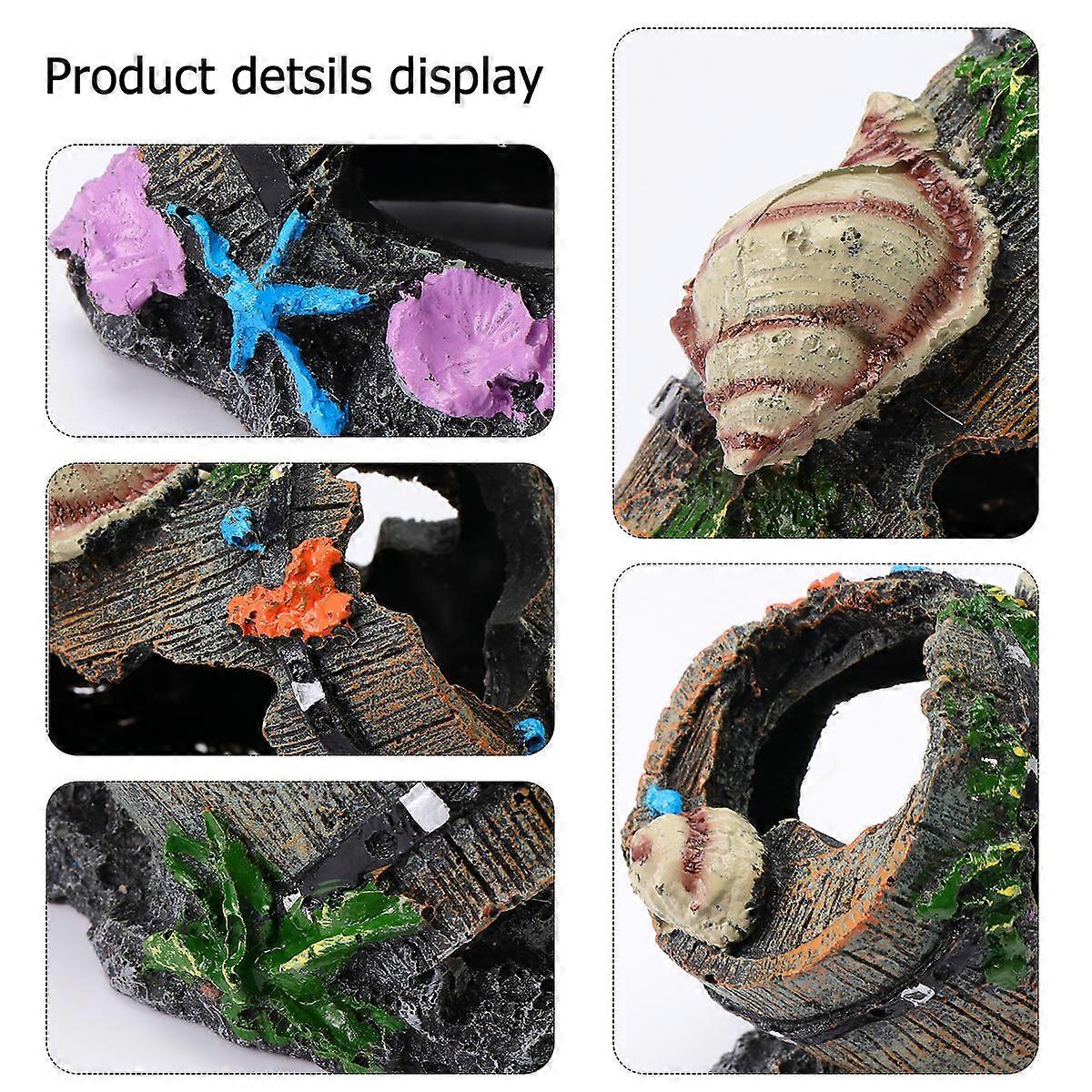 Hiding Cave Craft Shell Barrel Fish Shelter for Aquarium Ornament