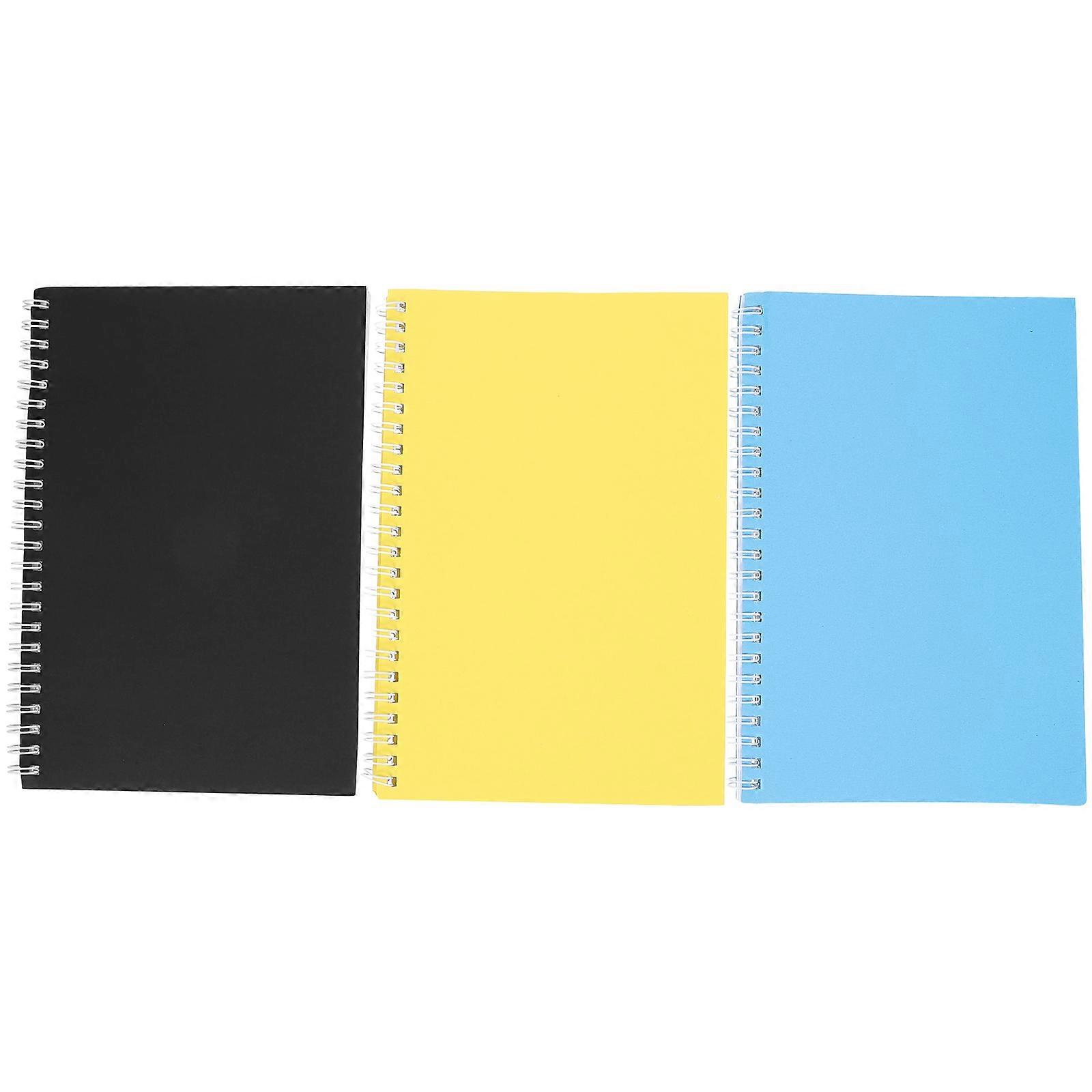 Spiral Notebook 3Pcs Simple Cover Multi-Function Notepad For Students Office Workers And Teachers Assorted Color Task Management