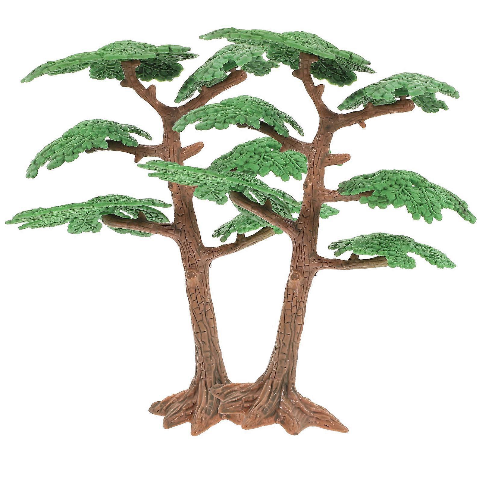 Green Mini Tree Model for Landscape Decoration 10Pcs Artificial PVC Trees