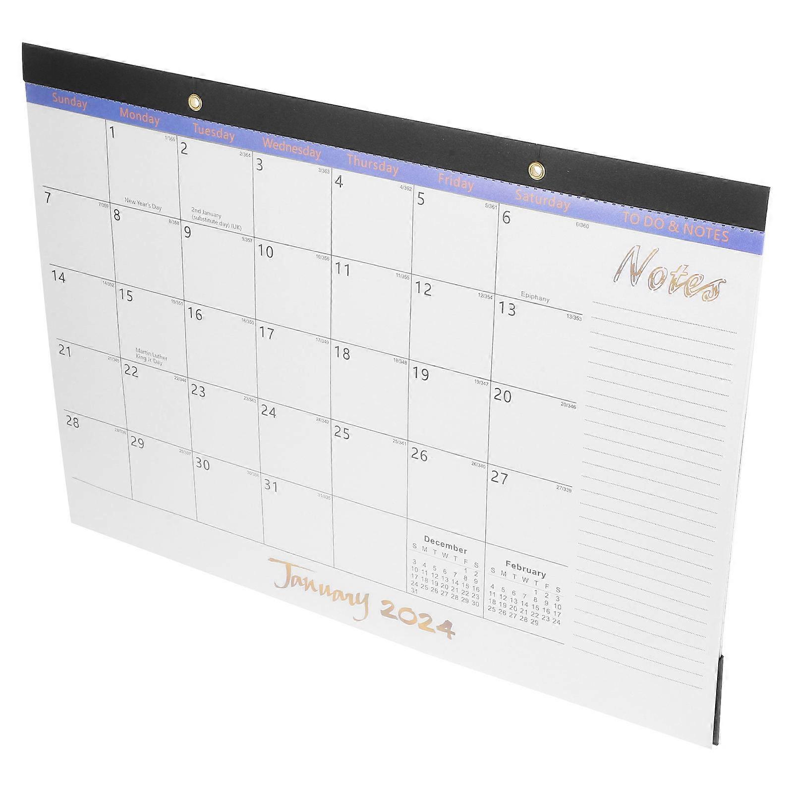 Daily Use Calendar English Monthly Calendar for Home Use 2Pcs Variety