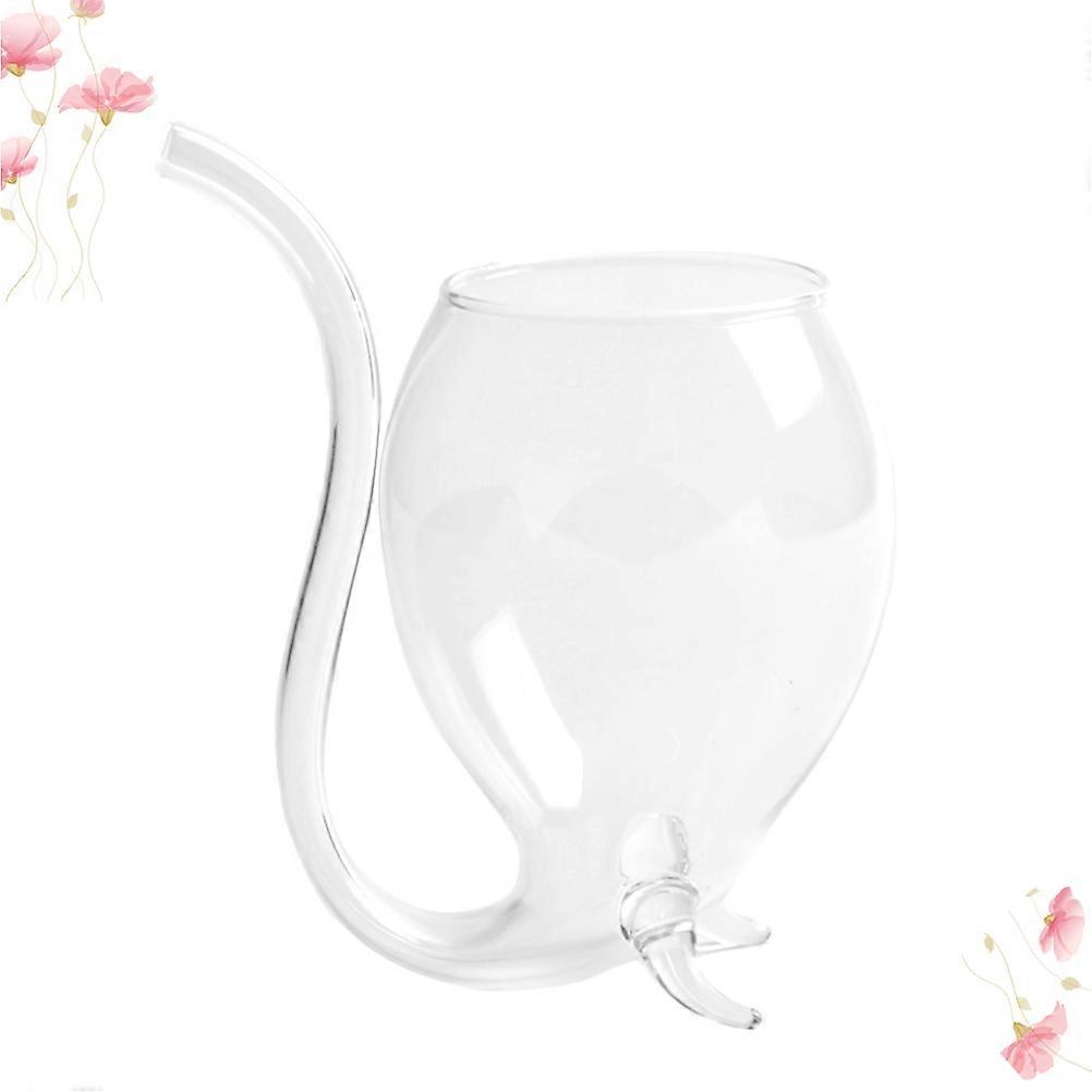 Transparent Wine Glass Squirrel Tail Design Drinking Goblet for Wine 4Pcs