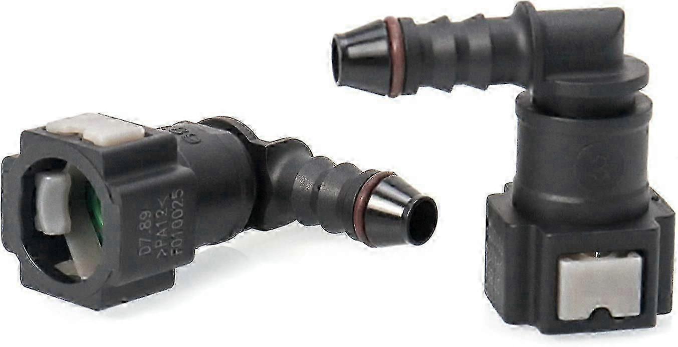 Fuel Line Connection Hose Fitting, 90 Degree Quick Fitting, Plastic Connection 7.9 Mm Id6, 2 Pieces