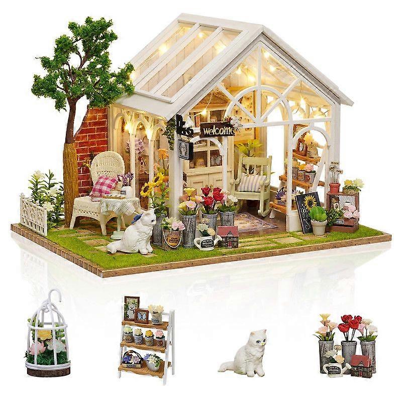 Miniature Dollhouse Kits, Tiny House Kit with Light