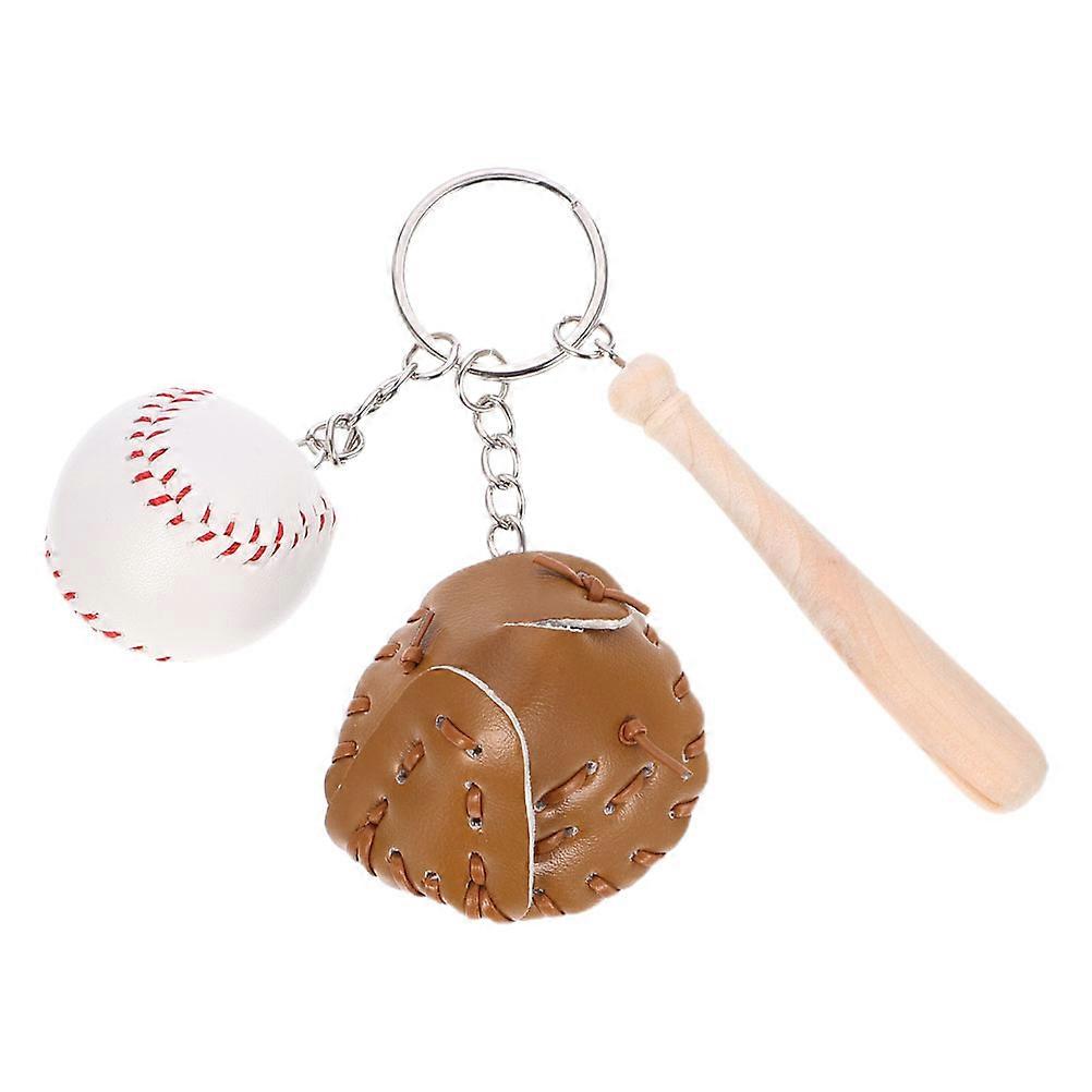 Key Chain Decorative Baseball for Decoration Hanging 3Pcs Bag Keychain