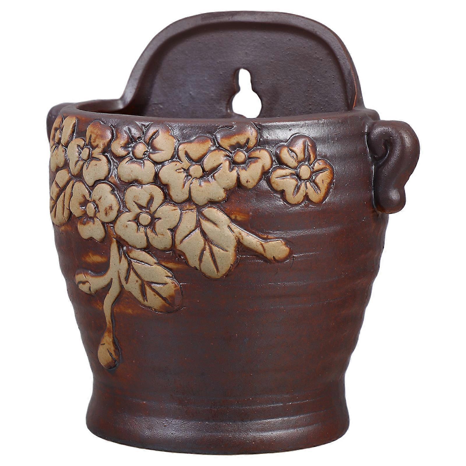 Vintage Ceramic Wall Planter for Storage Use 2Pcs Hanging Small Pots
