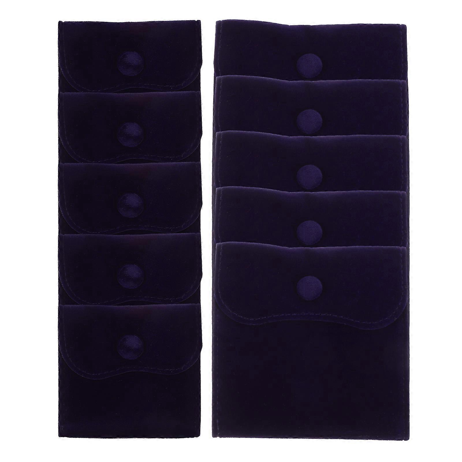 Jewelry Pouch Small Dark Blue Bag with Snap Button for 30Pcs