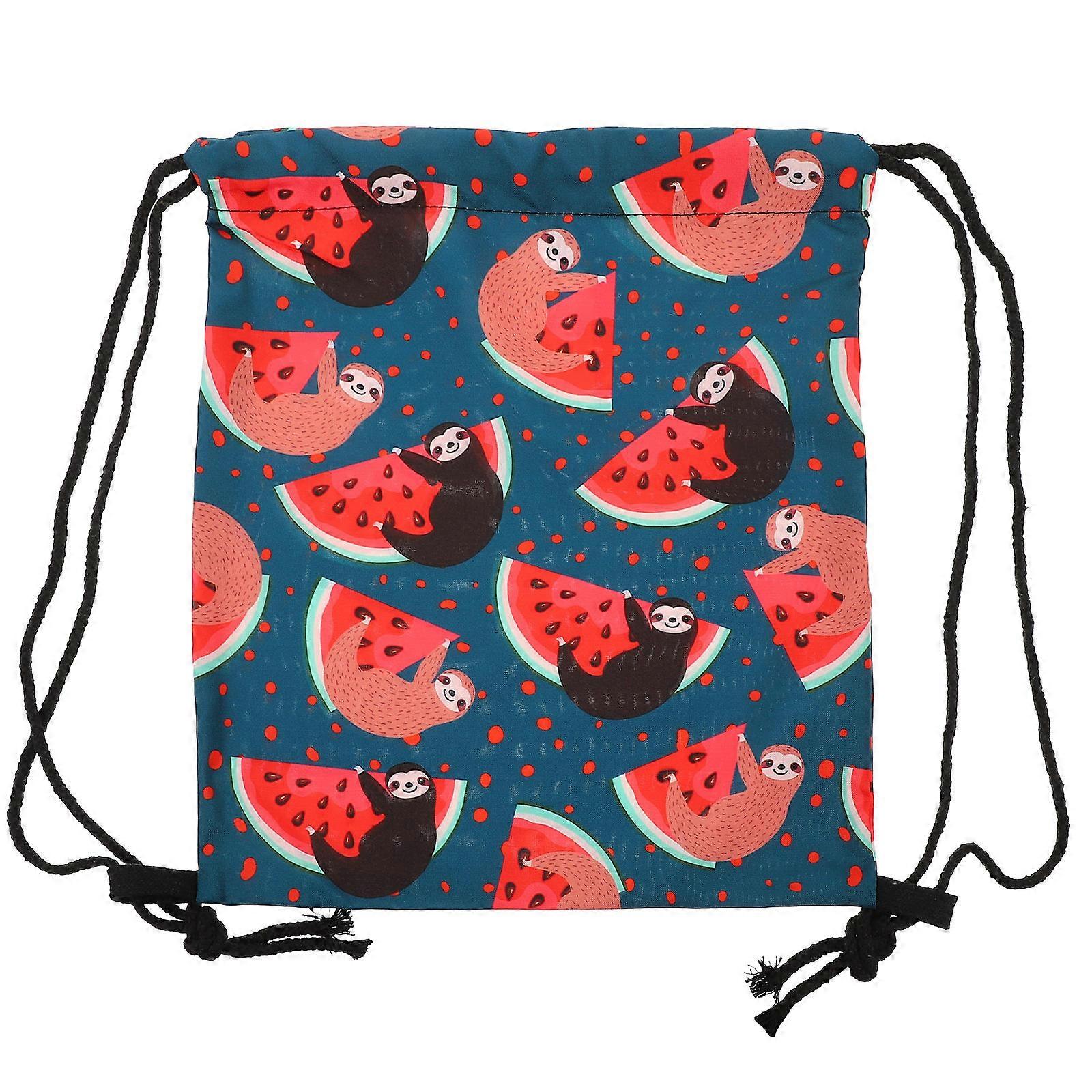 Drawstring Bags Shoulder Pouch for Storage 4Pcs Multi Color Pattern