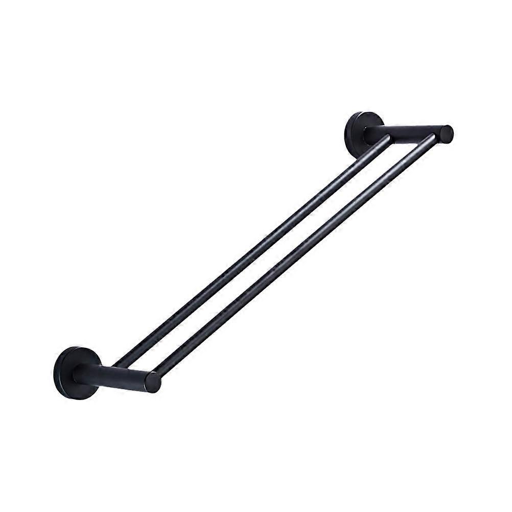 Bathroom Shelf for Holding Towels with 3Pcs Black Wall-Mounted Bars