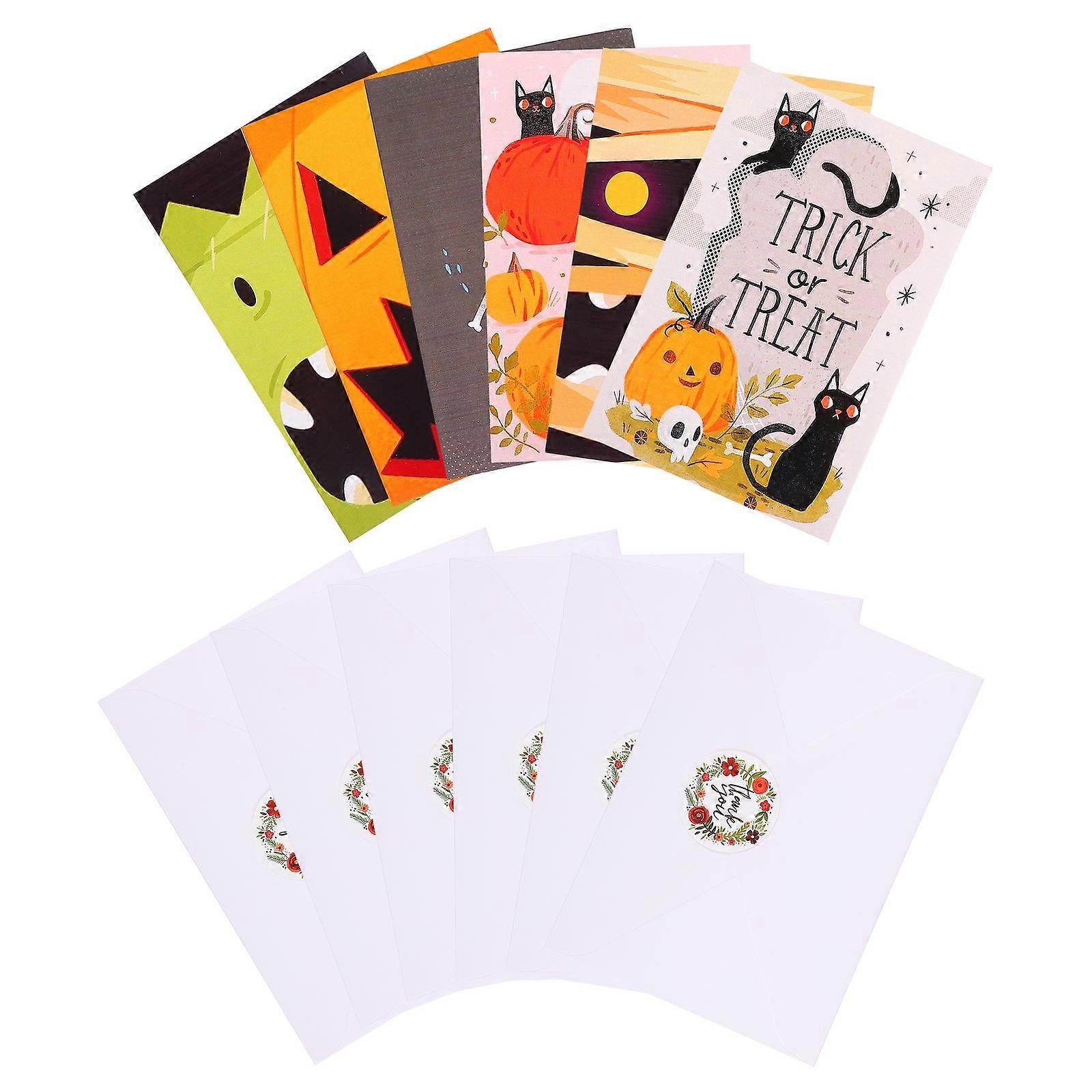 Halloween Greeting Cards Blank Blessing Cards with Envelopes 60Pcs Pack