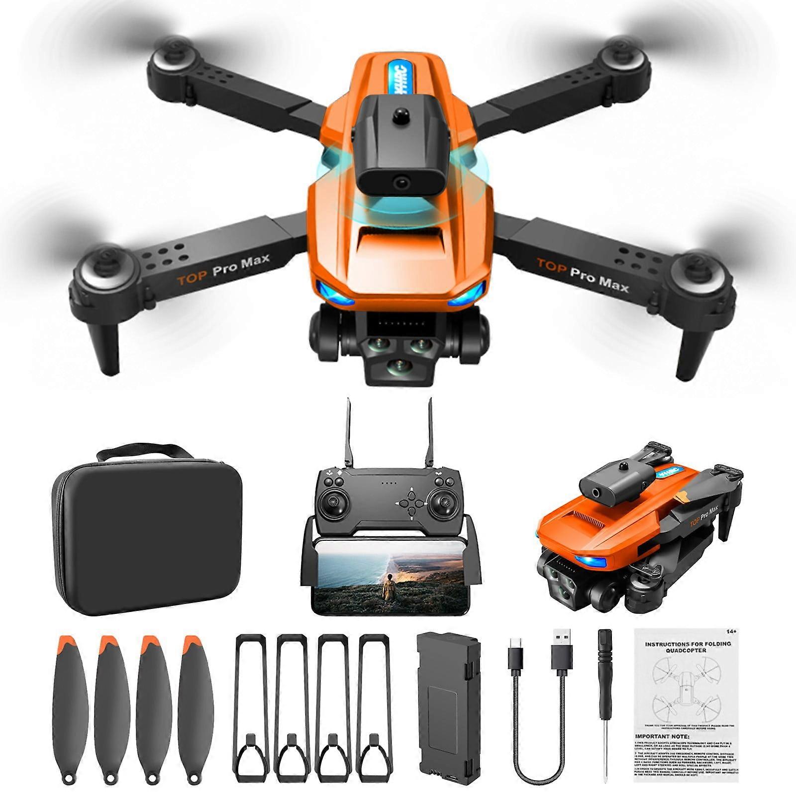 Foldable Drone with 1080P Camera, FPV WiFi RC Quadcopter for Beginners, Gesture Control, Obstacle Avoidance, Headless Mode - Orange
