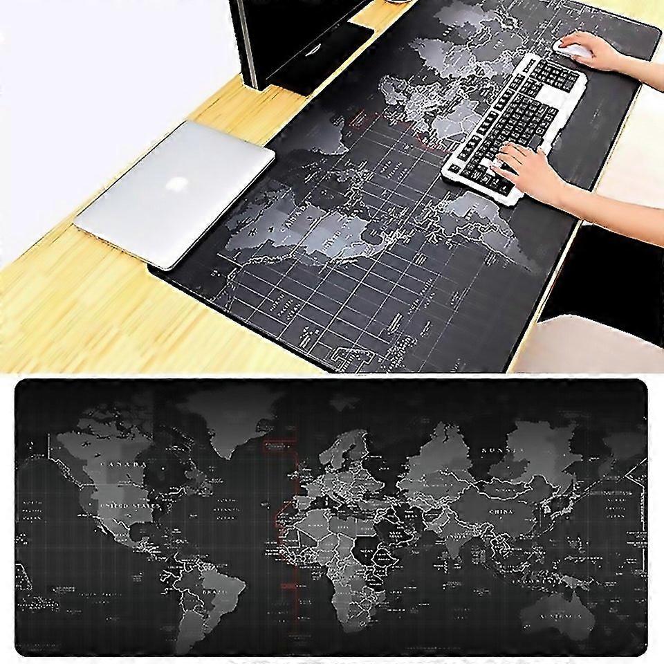 For Extended Large Antislip World Map Pattern Soft Rubber Smooth Cloth Surface Game Mouse Pad Keyboa