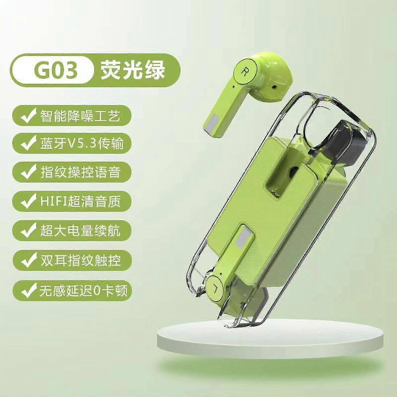 True wireless Bluetooth headset translucent hifi high quality semi-in-ear suitable for Android universal