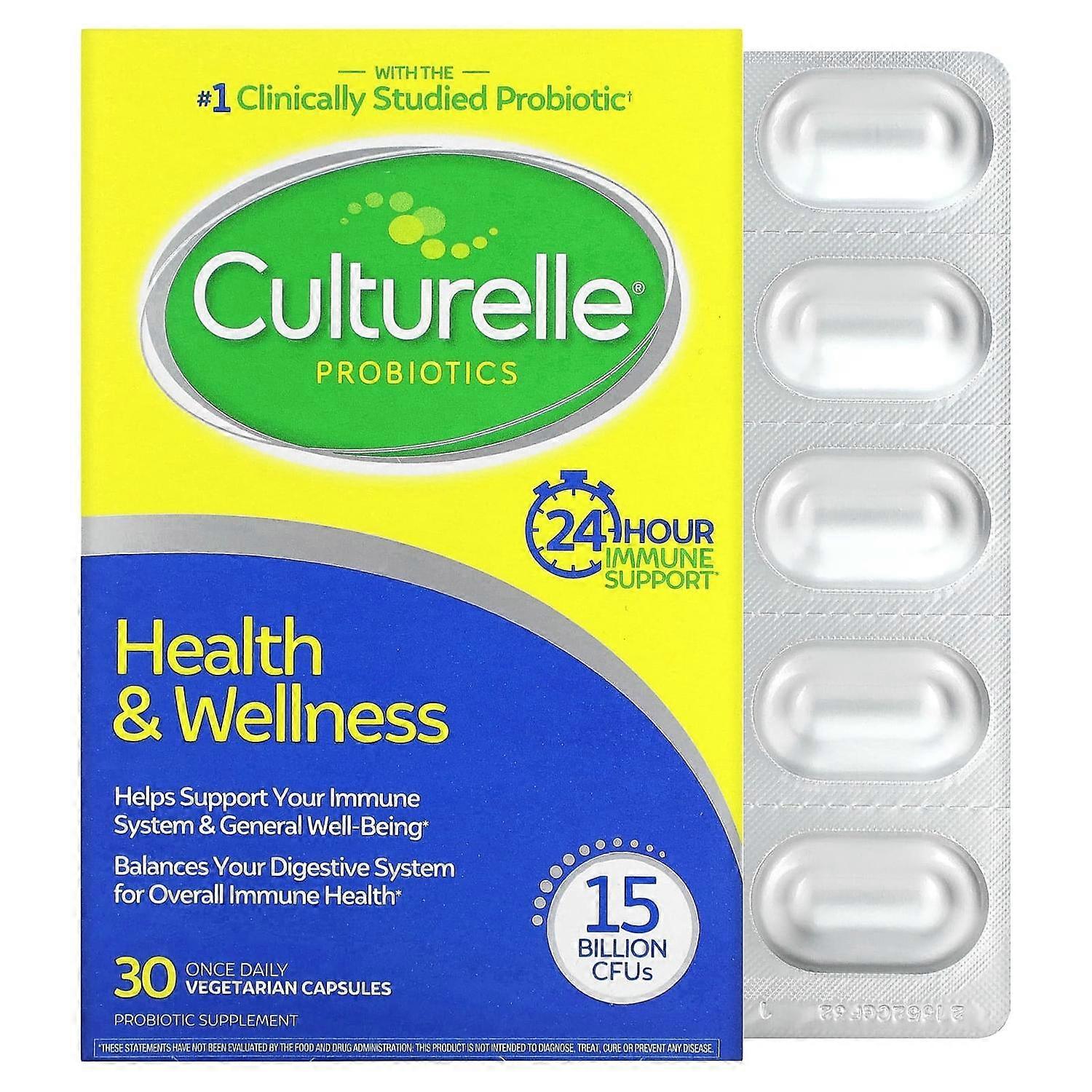 Culturelle, Probiotics, Health & Wellness, 50 mg (15 Billion CFUs), 30 Vegetarian Capsules