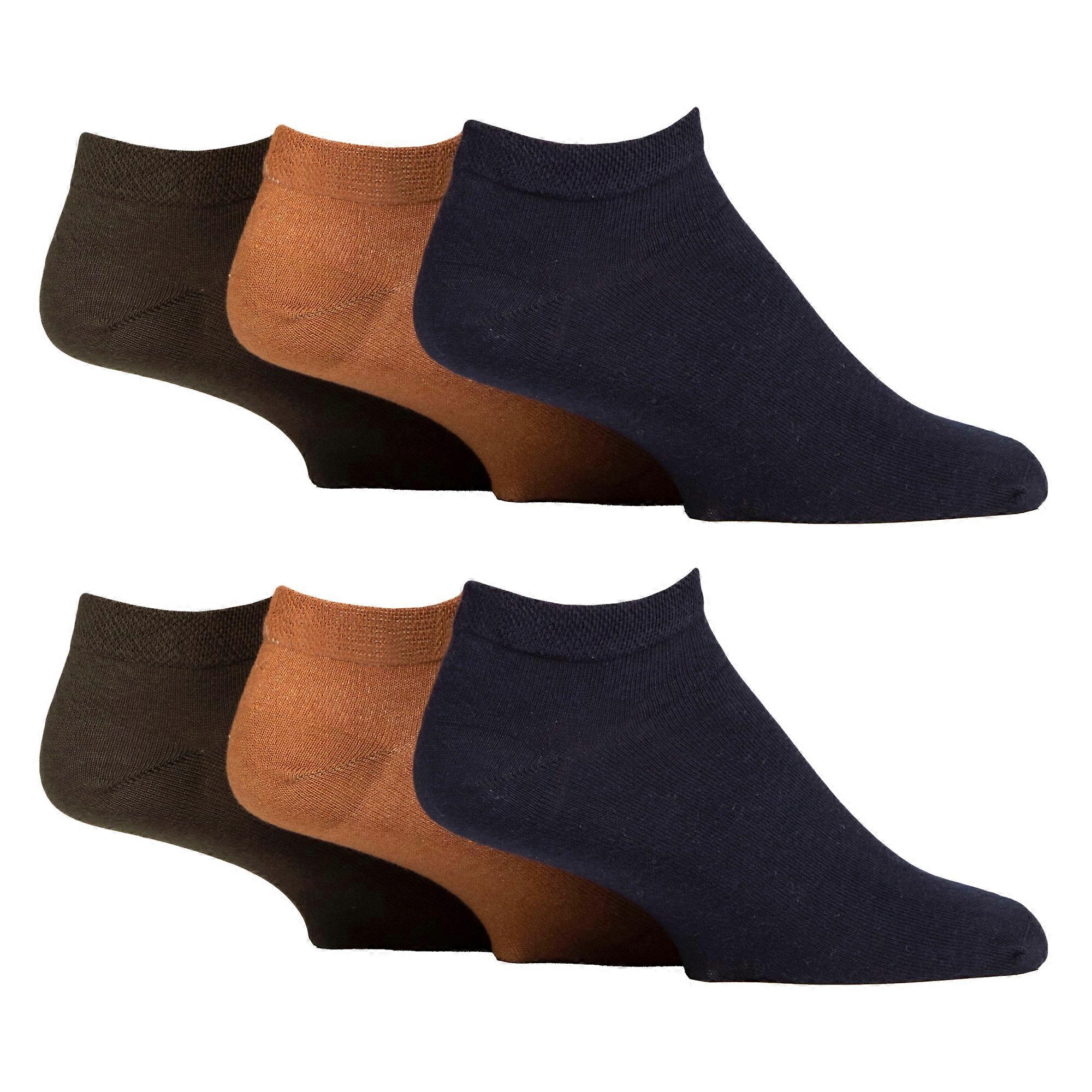 IOMI - Mens 6 Pack Trainer Ankle Socks