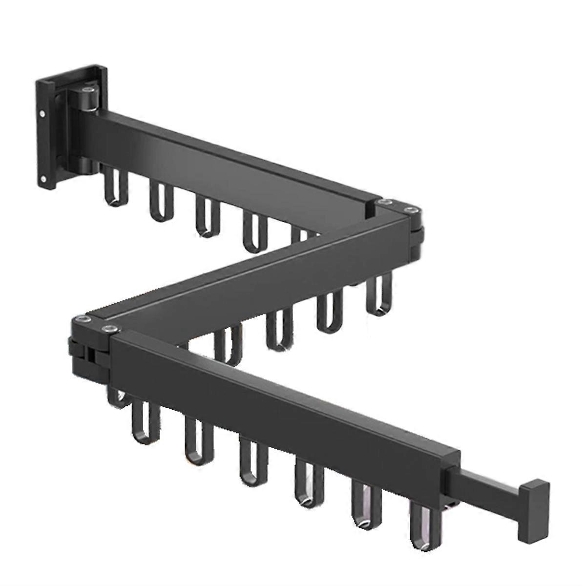 Retractable Cloth Drying Rack,3-Fold with 18 Aluminum Ring,B