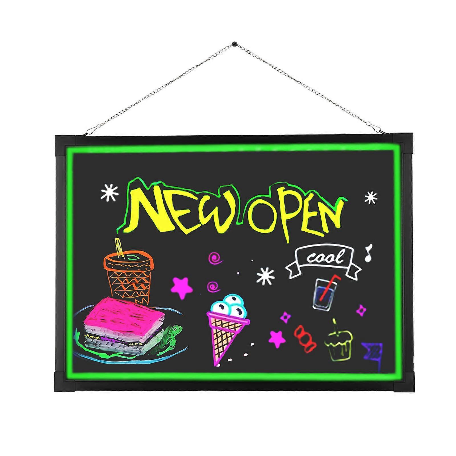 24"x32" Erasable Neon Effect Menu Sign Board Illuminated LED Message Writing Board