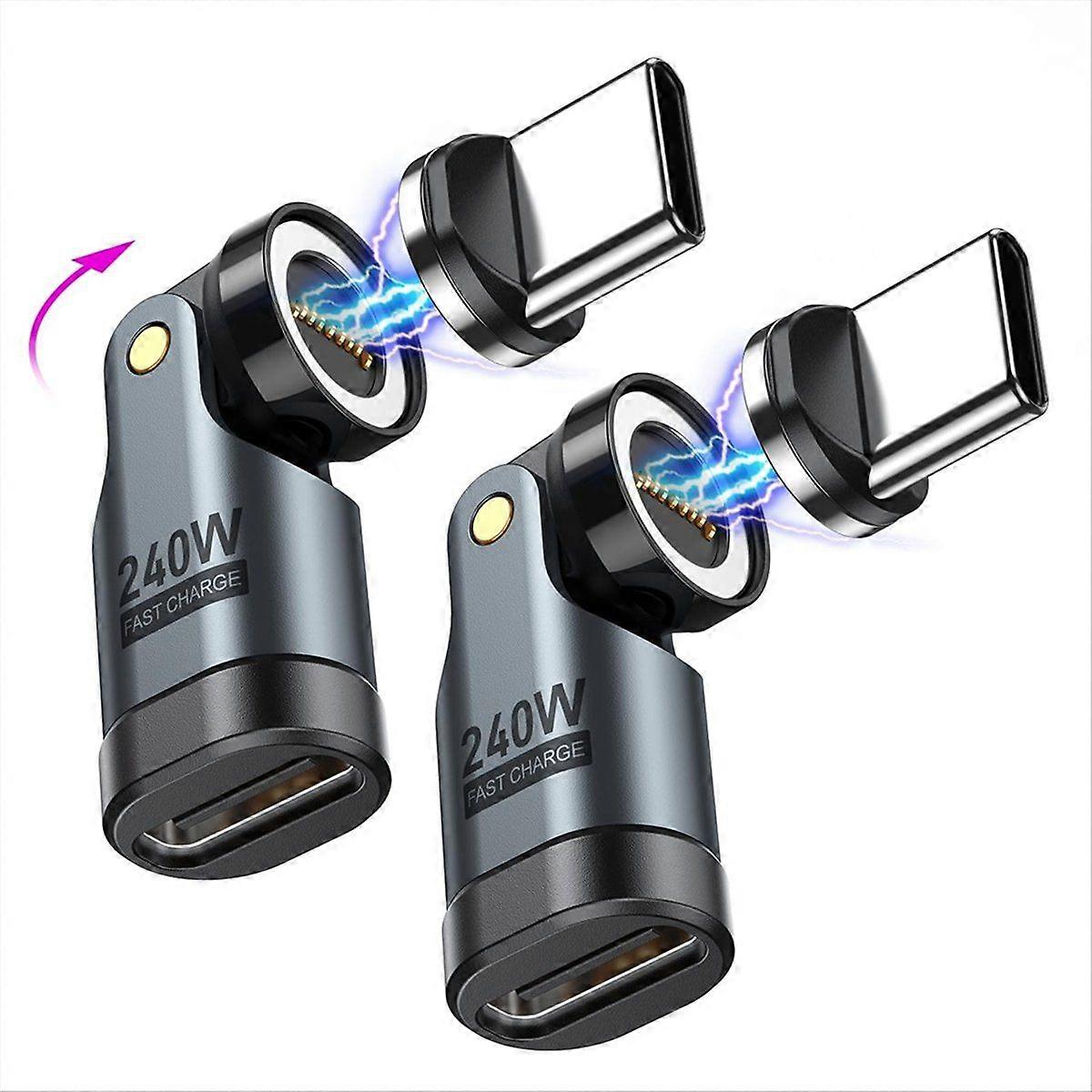 2PCS USB C Magnetic Adapter PD240W USB C to Type C Adapter Charging Cable Converter for 16/15,for Laptop