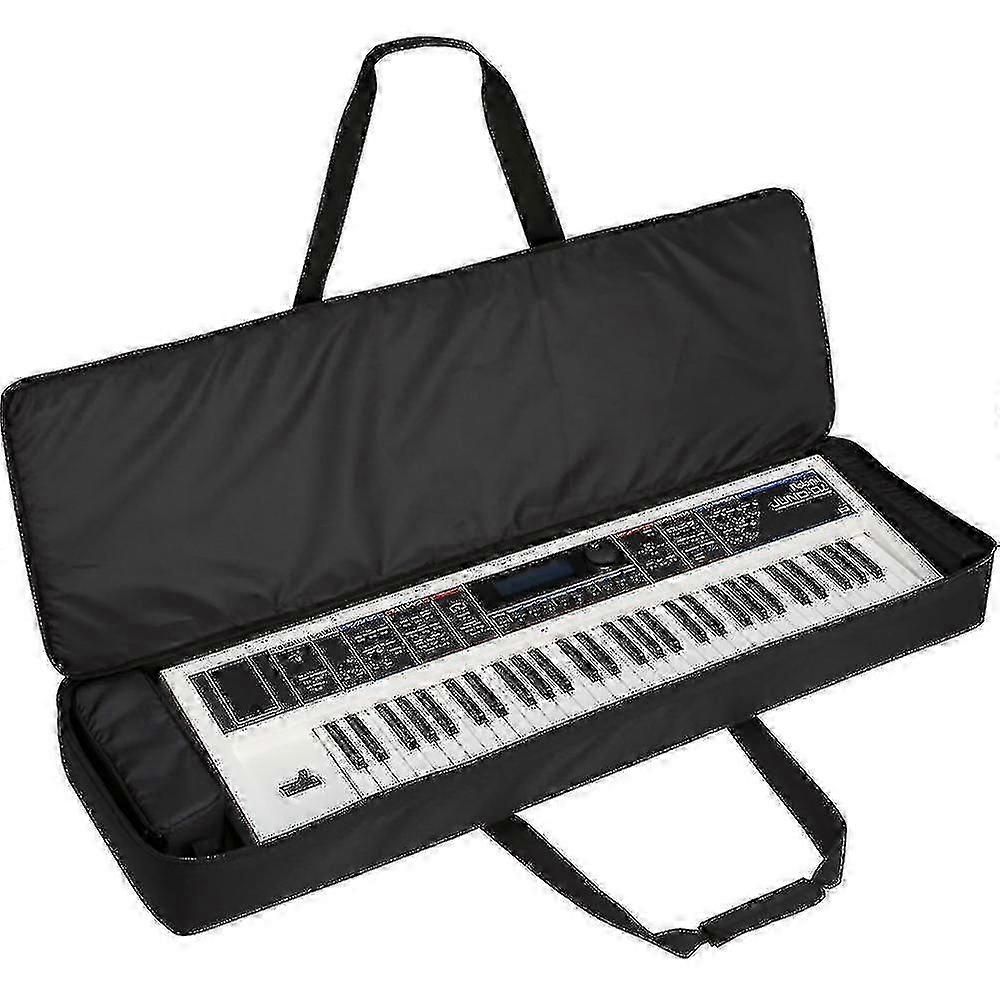 61-Key Electric Keyboard Bag Waterproof Padded Protective Case with Adjustable Straps