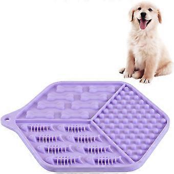 Dog Slow Feeder Pad, Silikone Skridsikker Dog Licking Pad Holdbar Slow Feeder Bowl med sugekop til træning og angstreduktion Pet Pædagogisk til