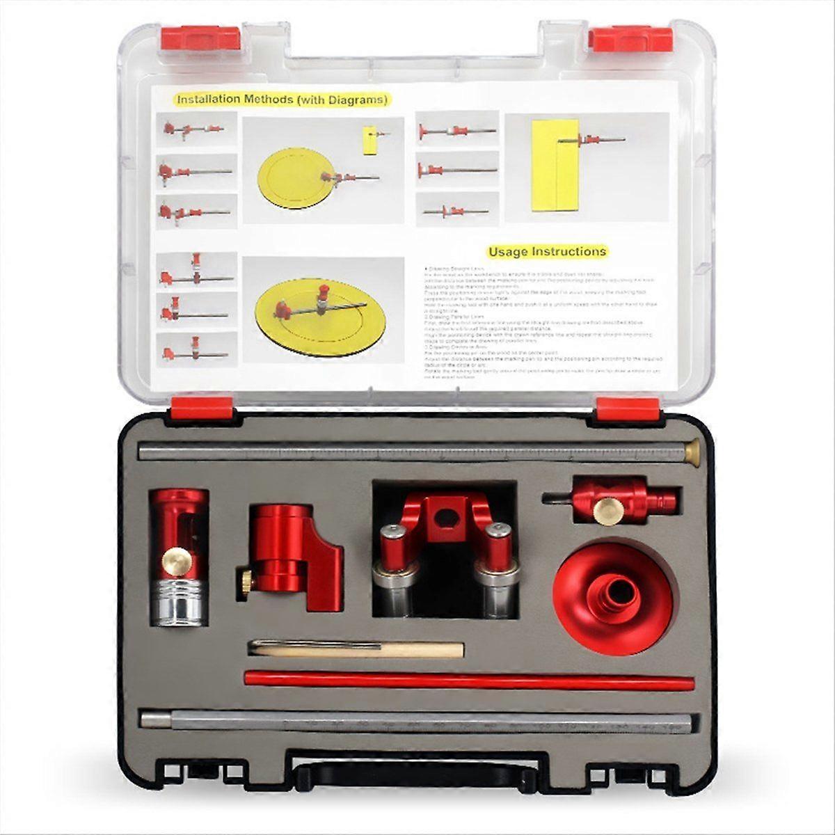 Wheel Marking Gauge Center Finder Ruler Compass Woodworking Linear Arc Dual-Purpose Scriber