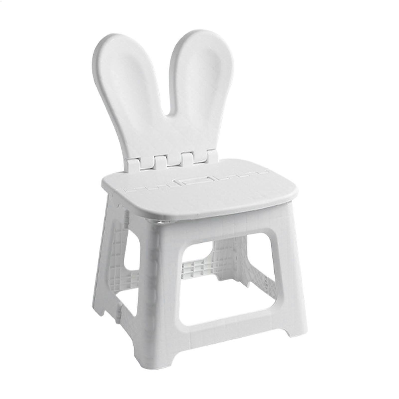Kids Step Stool Bunny Dinosaur Design Portable Folding Chair With Back Support Thickened Seat Size M