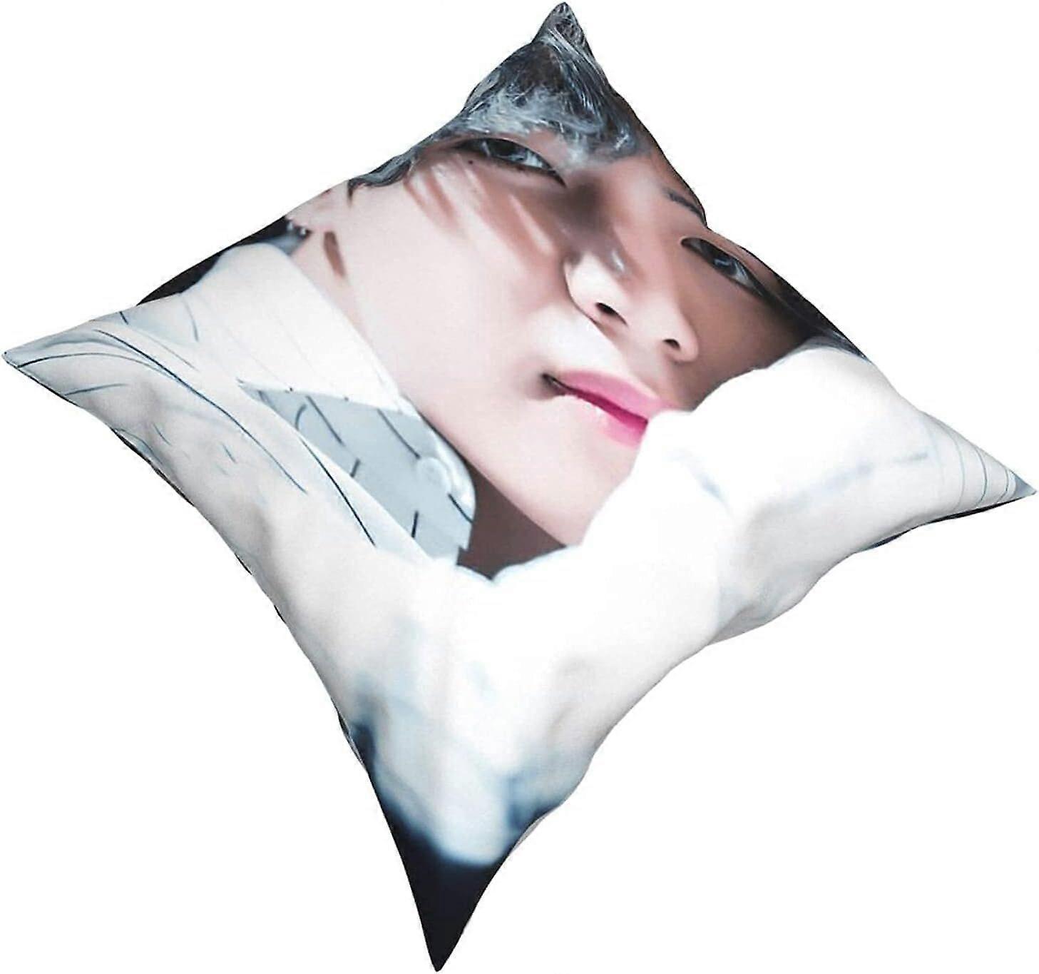 y277テヒョンタペストリー枕カバーファッションスクエア枕カバークッションカバー装飾スロー枕カバー18 x 18インチ45 x 45 cm -TB1777 io277