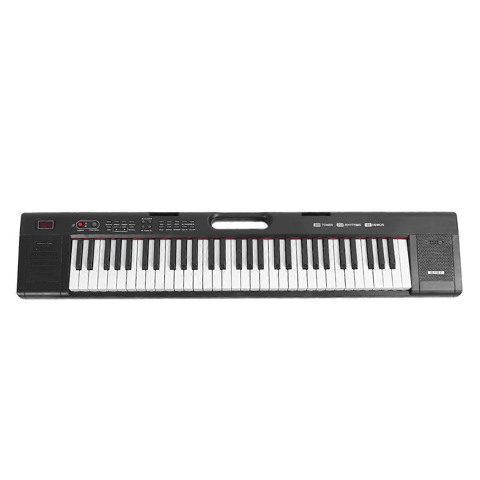 Piano Keyboard 61 Keys Electric Handheld Portable 200 Sounds 200 Rhythms 60 Demonstration Songs for Beginners US Plug 