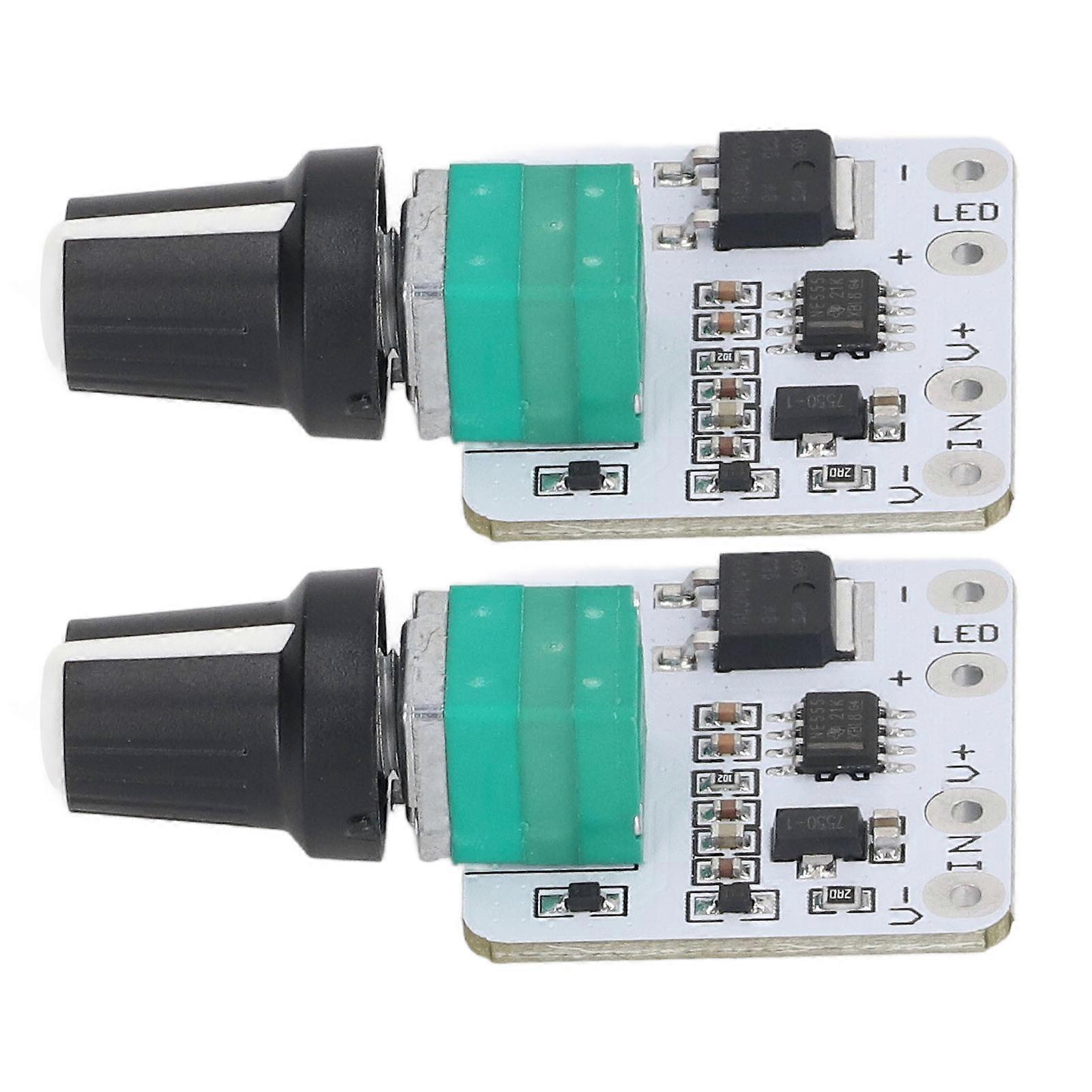 2Pcs LED Dimmer Switch Stepless Adjustment Constant Voltage Controller Module DC 6‑24V 