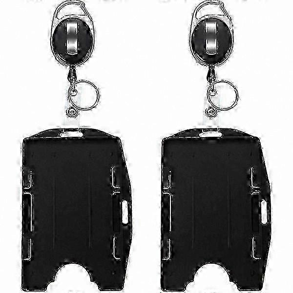 ID Card Retractor with Badge Reel for Office and Travel Use - 2 Pack