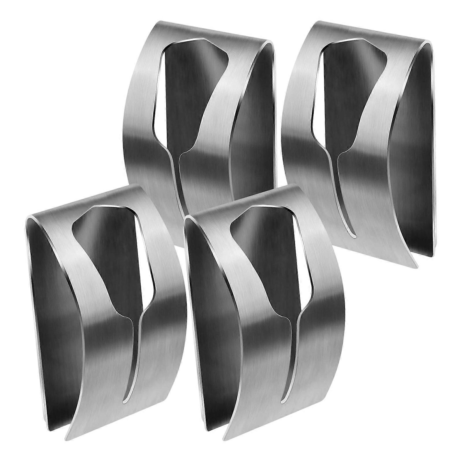 Multipurpose Stainless Steel Adhesive Hooks Wall Mounted Towel Rack No Damage Bathroom Kitchen Storage Solution  Silver