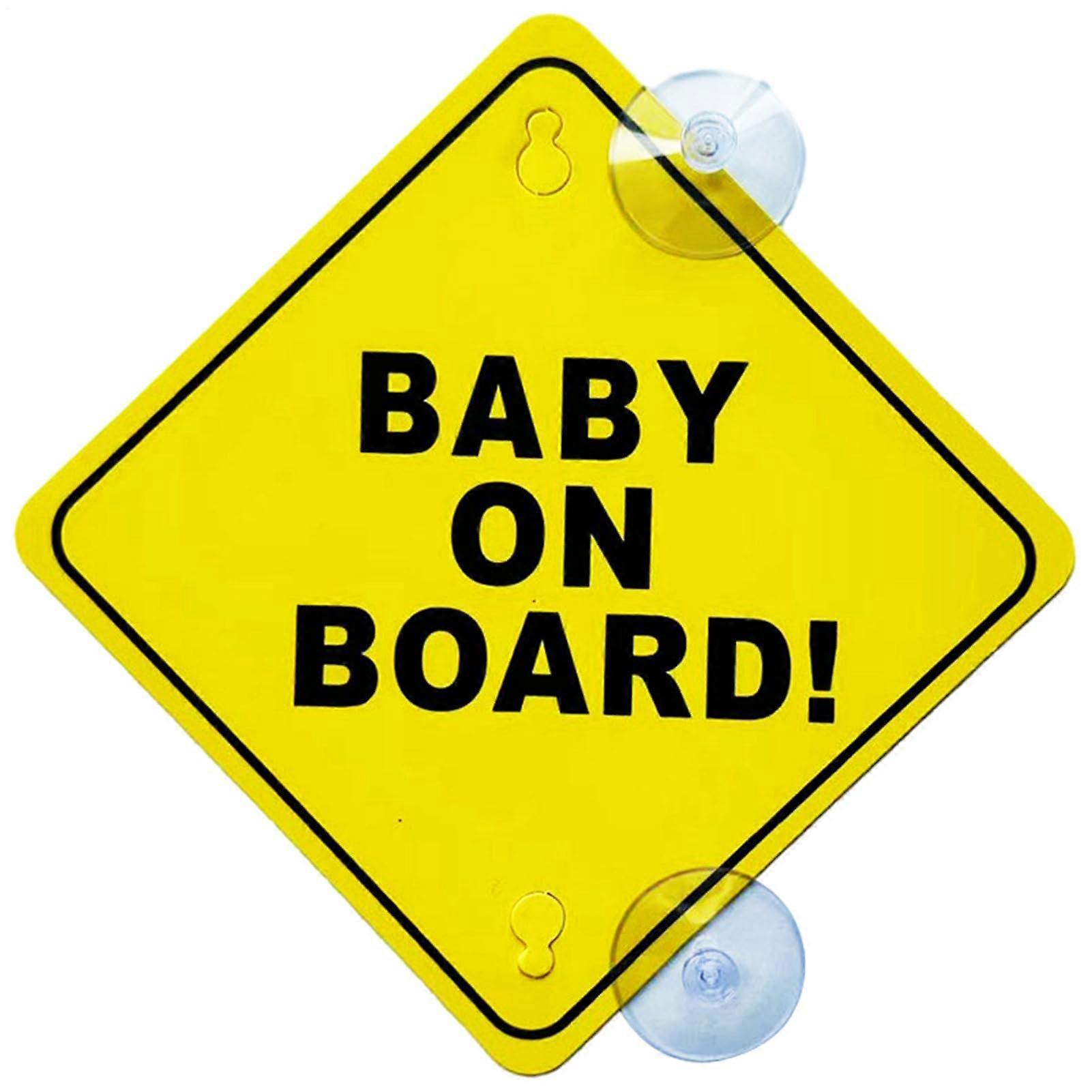 Rear Window Sticker Removable Glass Holder, Dual Suction Cup, Automatic Rear Window Display, Safety Sign For Pram