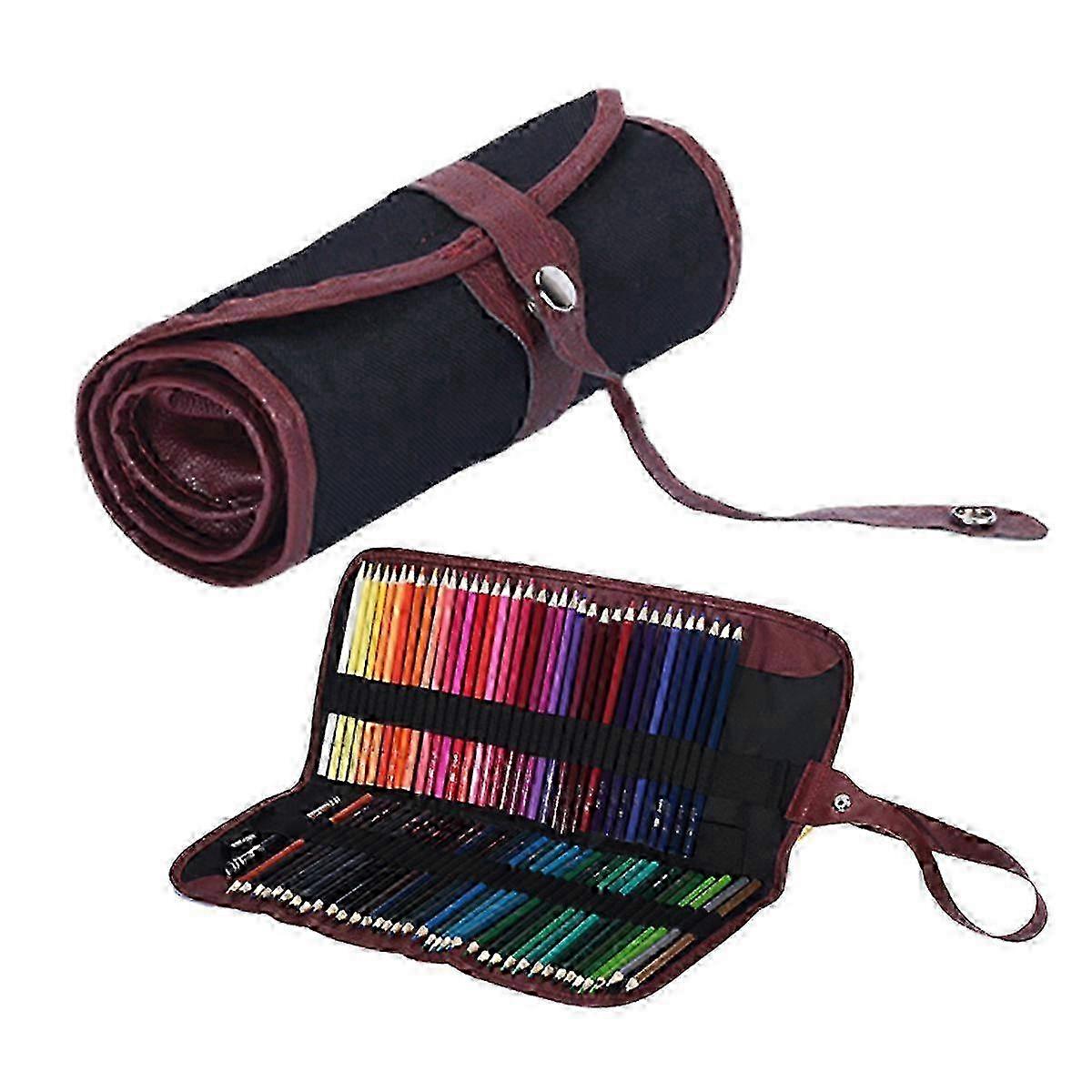 72-Color Colored Pencils Set For High Grade Pigments, Oil Based Art Pencils With Smooth Coloring And Durable Canvas Roll Bag