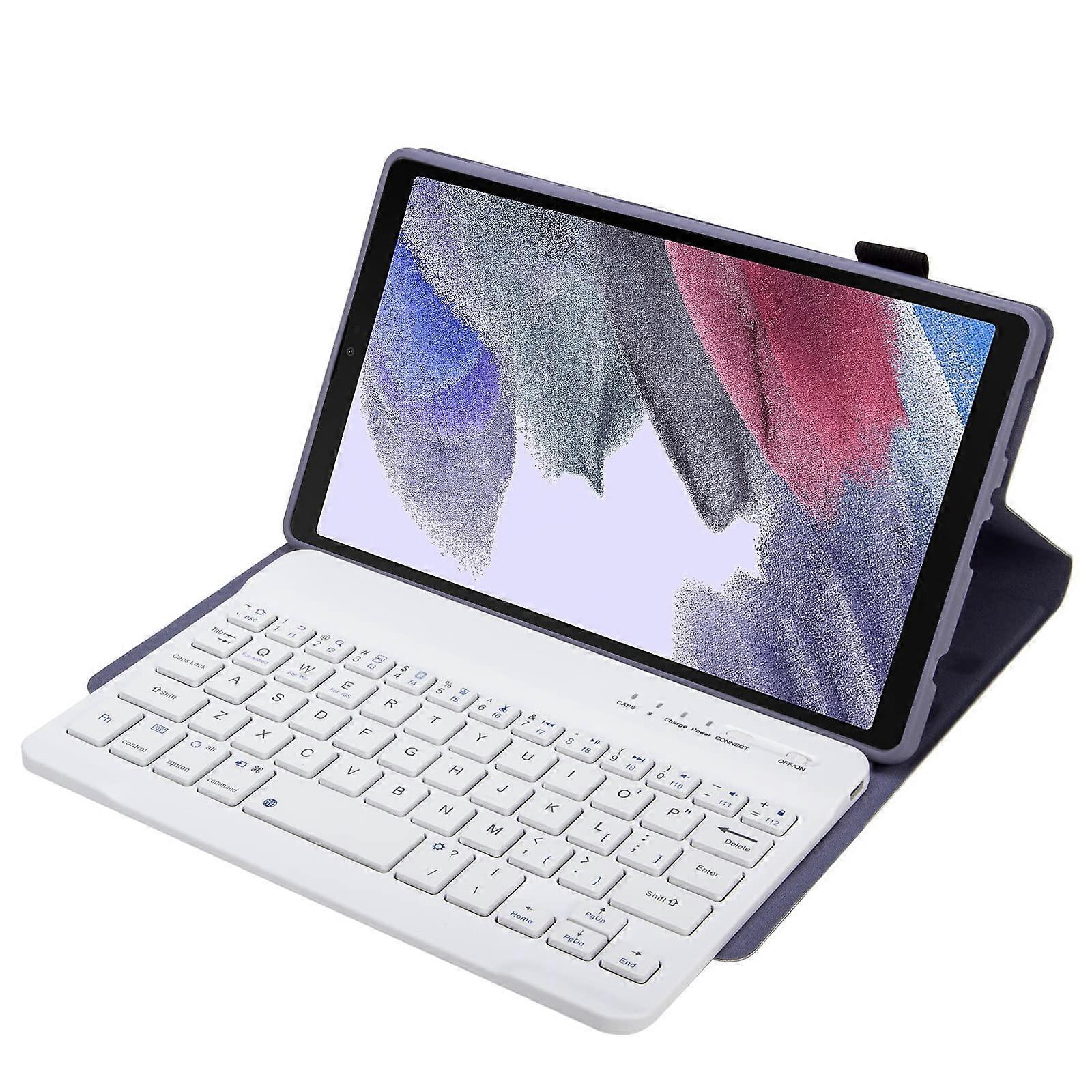 Keyboard Case with S Pen Holder, Leather Folio Cover, 3 Viewing Angles, Detachable Wireless Keyboard, Purple