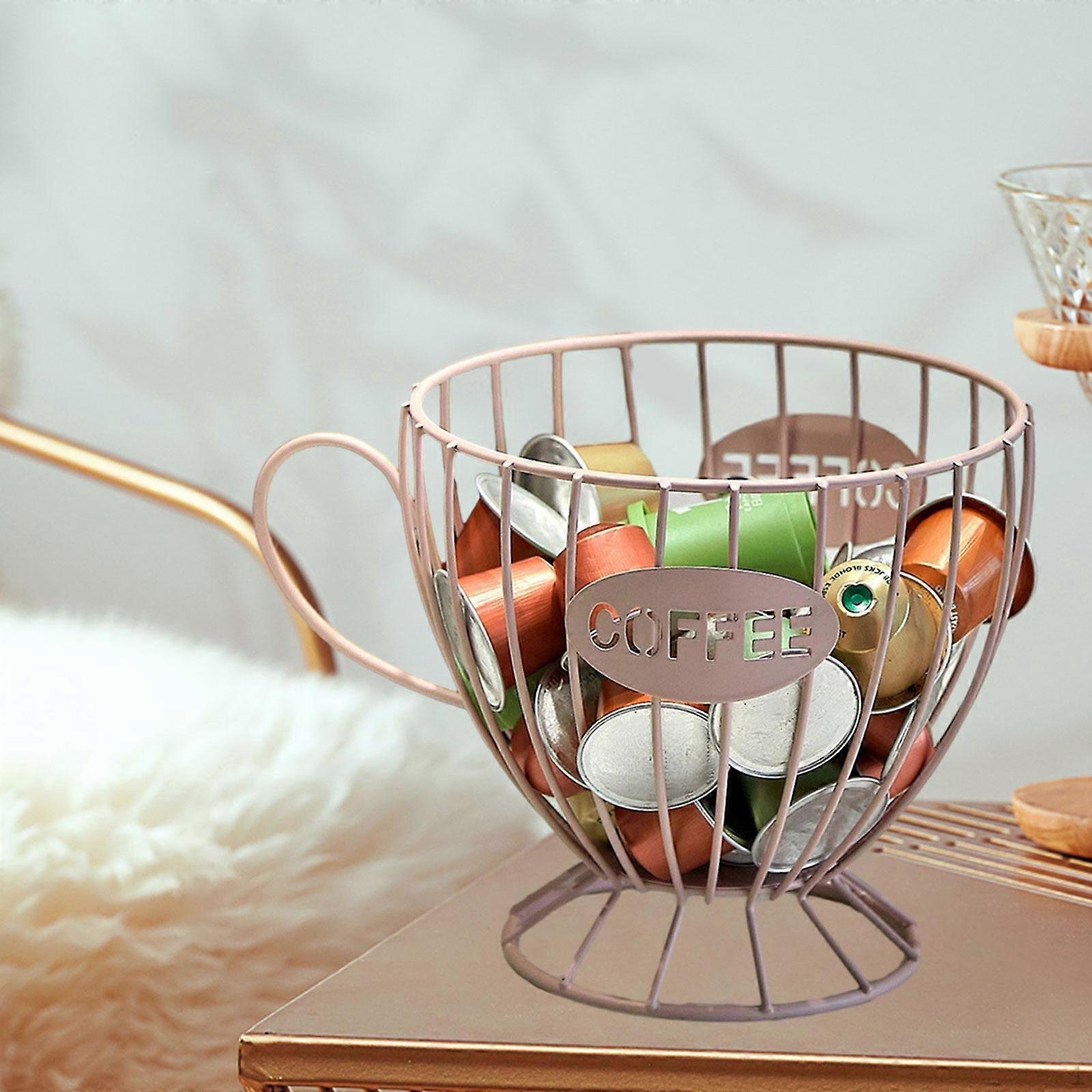 Coffee Pod Holder Capsule Organizer Large Capacity Snack Storage Basket Container for Table