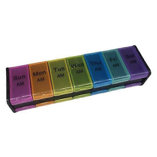 Tablet Box Moisture-proof for Old Man 7 Day Portable 14 Grids AM/PM Vitamin Tablet Organizer Box Practical Remind Compartment Design