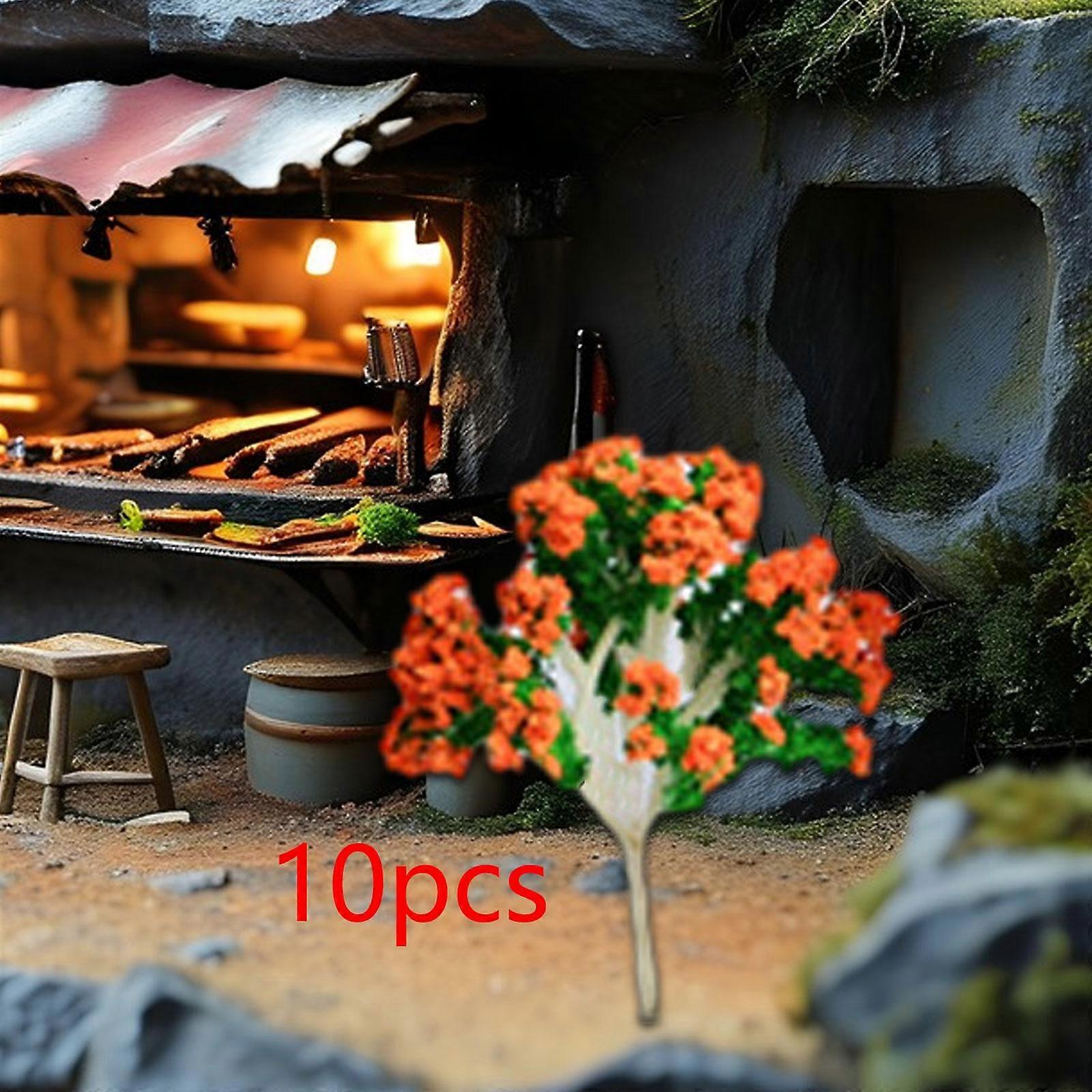 10 Pieces Miniature Tree Models Diorama Fake Plants Railway Decor Layout Railroad Artificial Trees