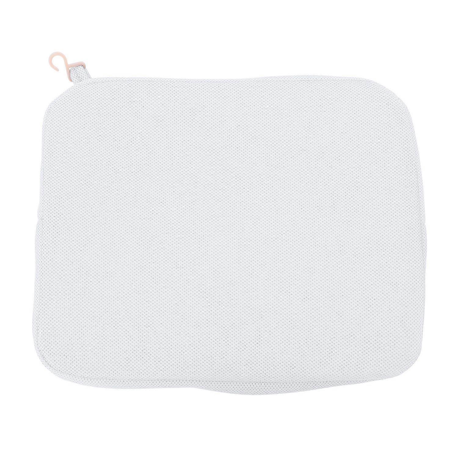 وسادة مقعد الاستحمام قابلة للتهوية ودعم مريح وغطاء قابل للإزالة والغسل ووسادة مقعد حوض الاستحمام باللون الأبيض