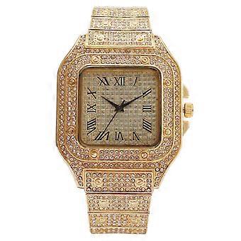 Fashion Square Diamond-Studded Roman Pattern Marked Women's Quartz Watch