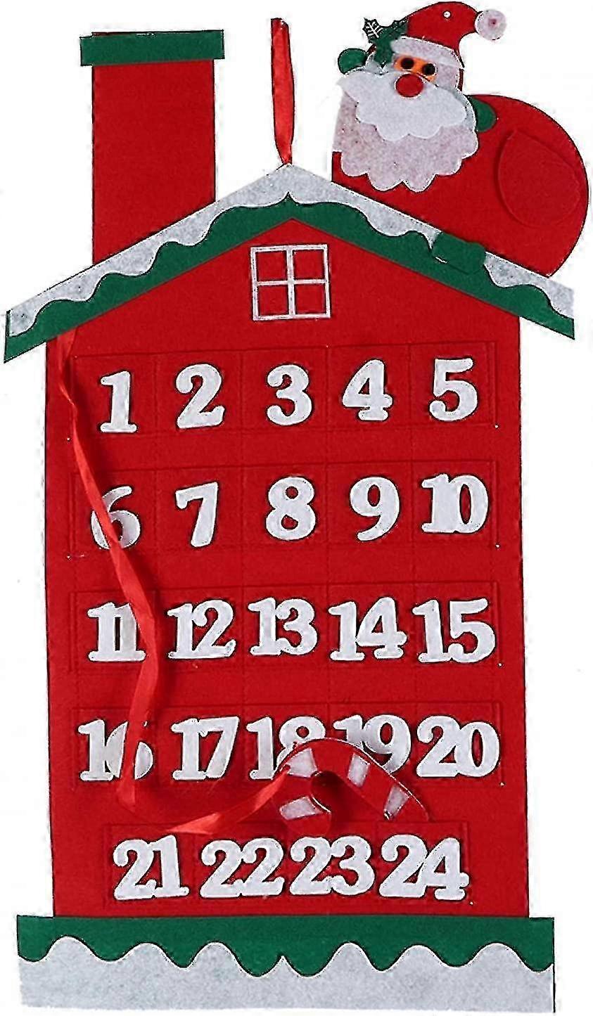 Christmas Countdown Calendar Felt Style with Cute Pattern Decor