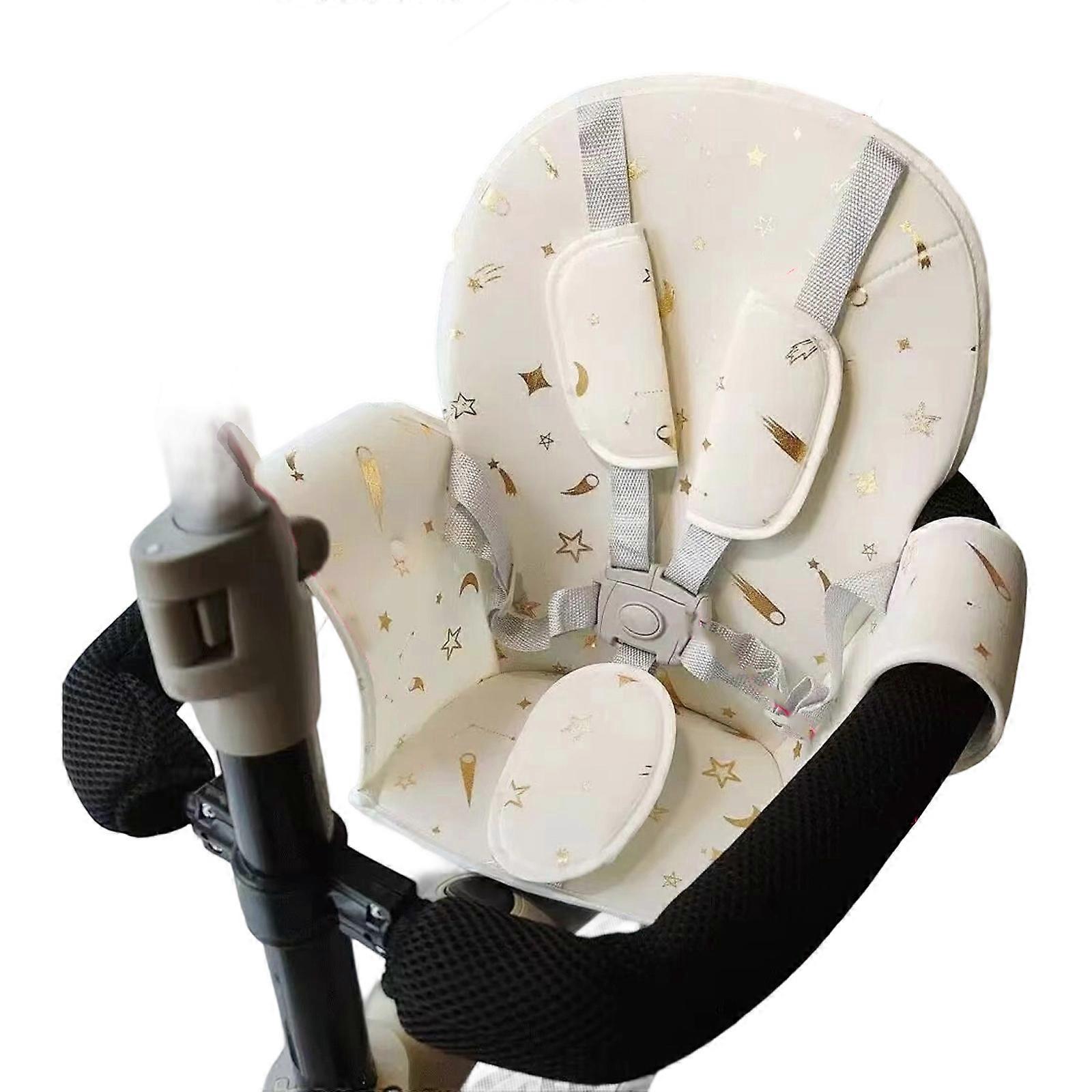 Breathable Polyester Strollers Seat Cushion With Secure Straps For Different Season Comfort And Easy Cleaning Multicolor