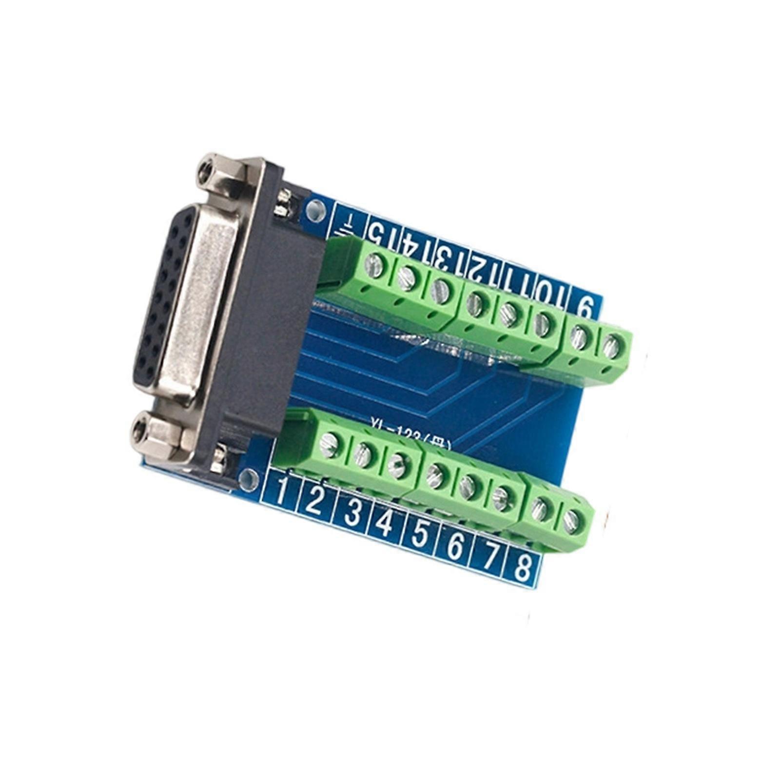 MultiPurpose DB15 Terminals Block Adapter Board High Compatibility VGA To Screw Terminals Connectors Conversion Solution Multicolor