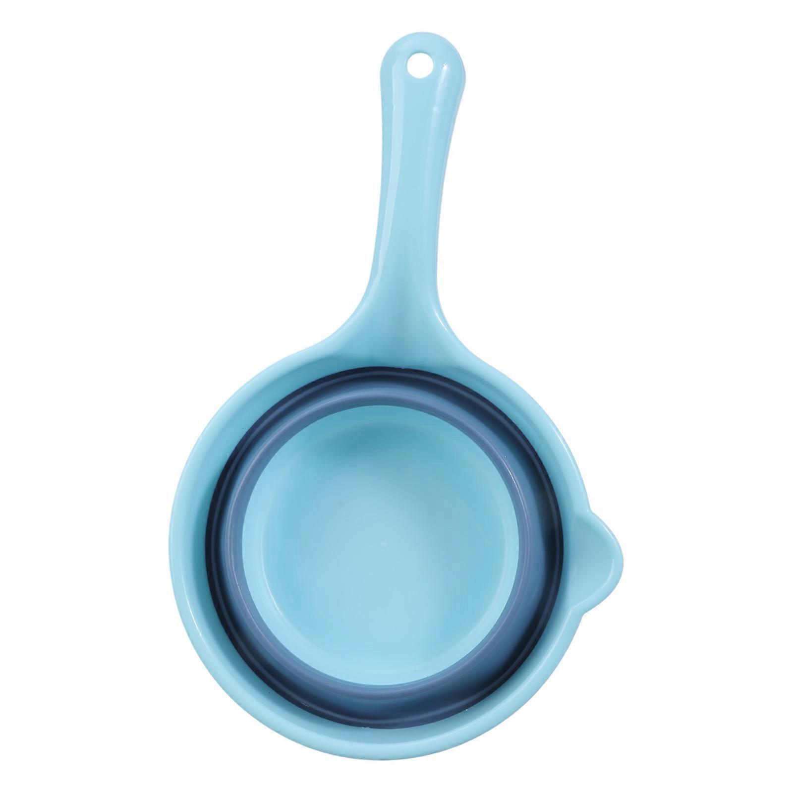 Outdoor Camping Scooper With Hanging Hole Water Spooon for Liquid Serving Foldable Soup Ladle with Ergonomic Handle  Blue