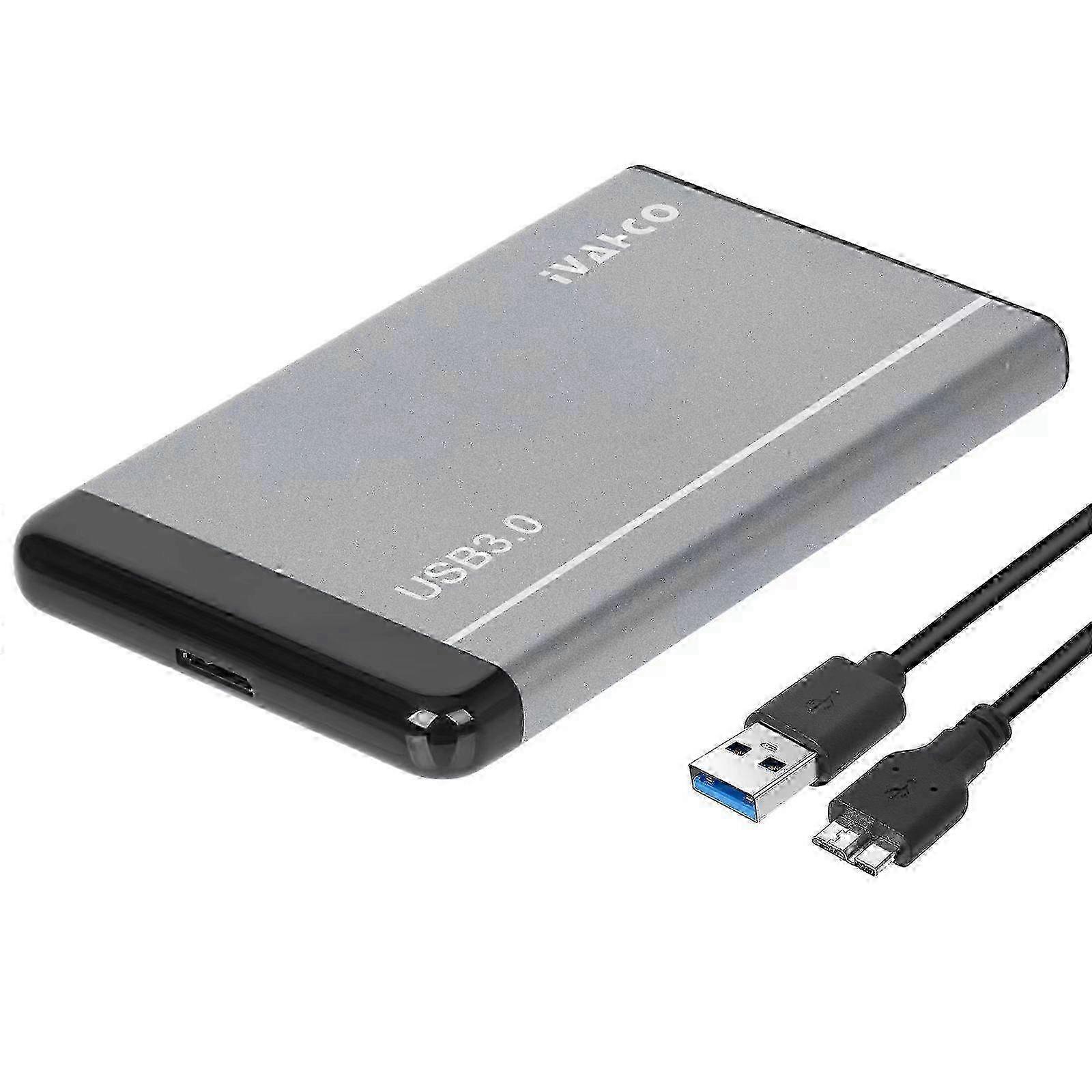 IVAHCO 500GB 2.5" Portable USB3.0 Hard Disk Enclosure Matte HDD External Case Hard Drive Box with Data Cable