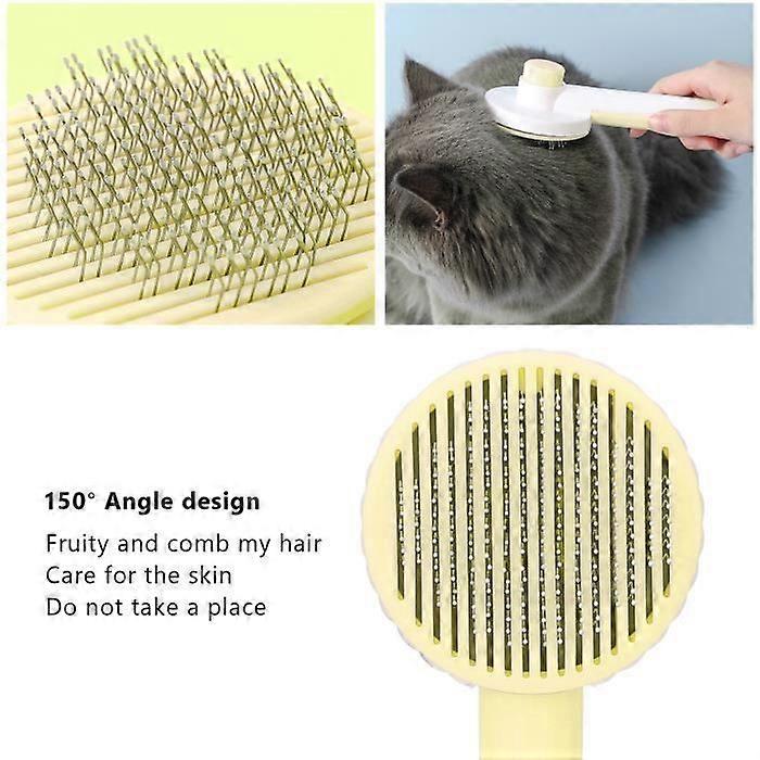 Professional Cat Brush Round Thick Needle Massage Function Pet Grooming Brush