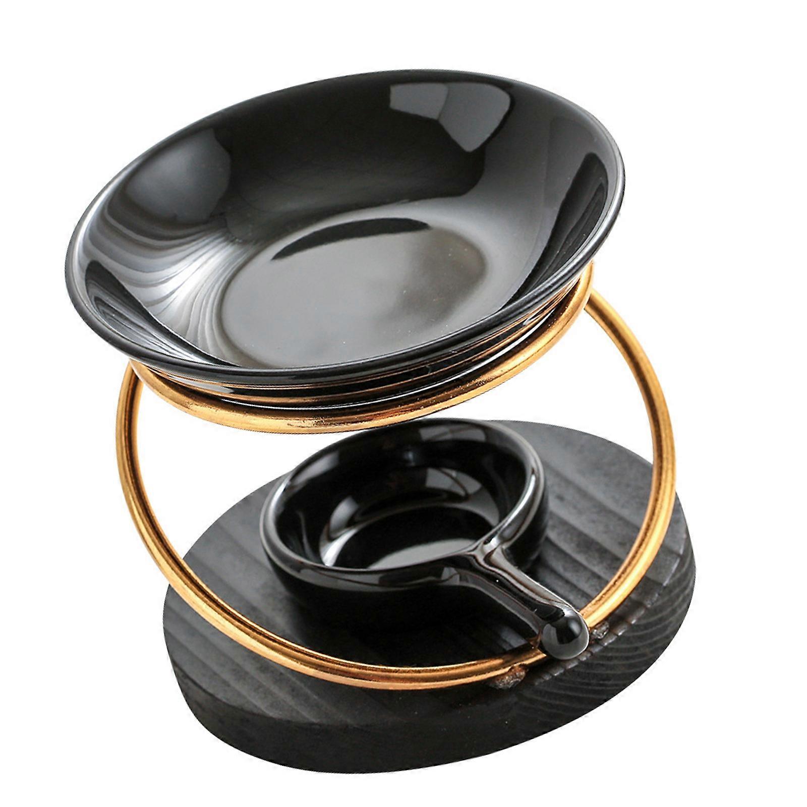 Metal Oil Burners Black Ceramics Aromas Diffusers for Home Use Safe and Easy to Clean for Room and Spa Relaxation Space Multicolor