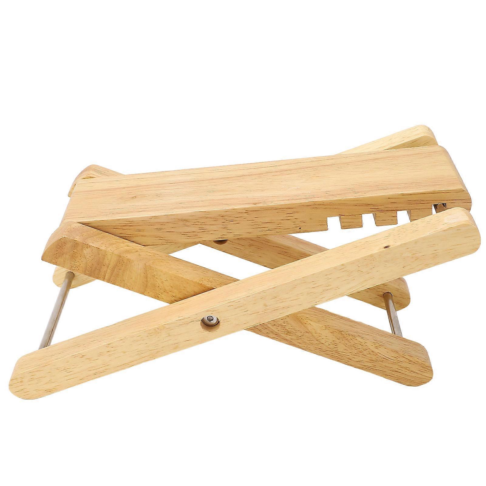Guitar Footstool 4 Position Height Adjustable Foldable Portable Bamboo Guitar Foot Rest for Performance Practice