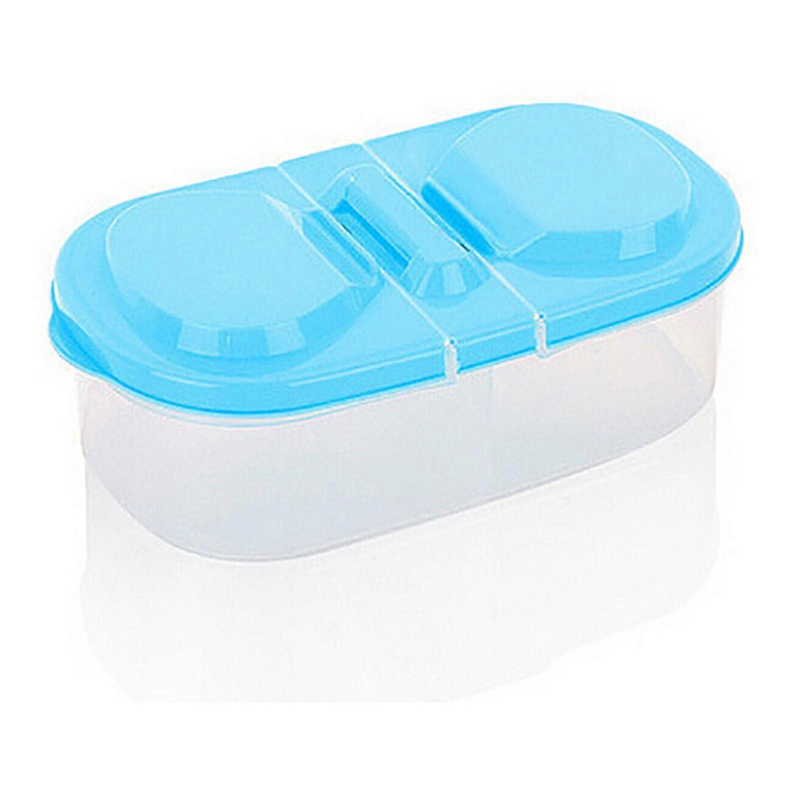 Food Storage Container Double Lattice Airtight Plastic Box with Lid for Kitchen Refrigerator
